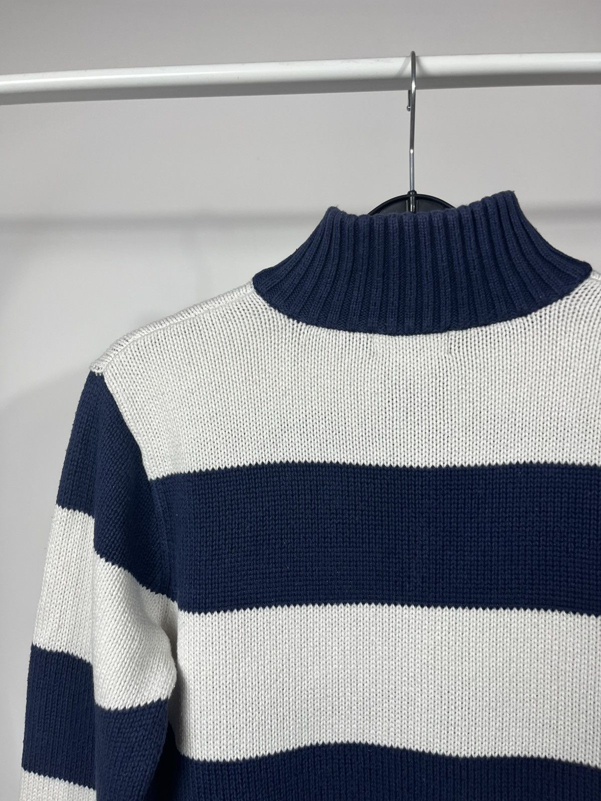 Polo Ralph Lauren Polo Ralph Lauren Striped Quarter Knit Sweater Navy White Size US S / EU 44-46 / 1 - 13 Thumbnail