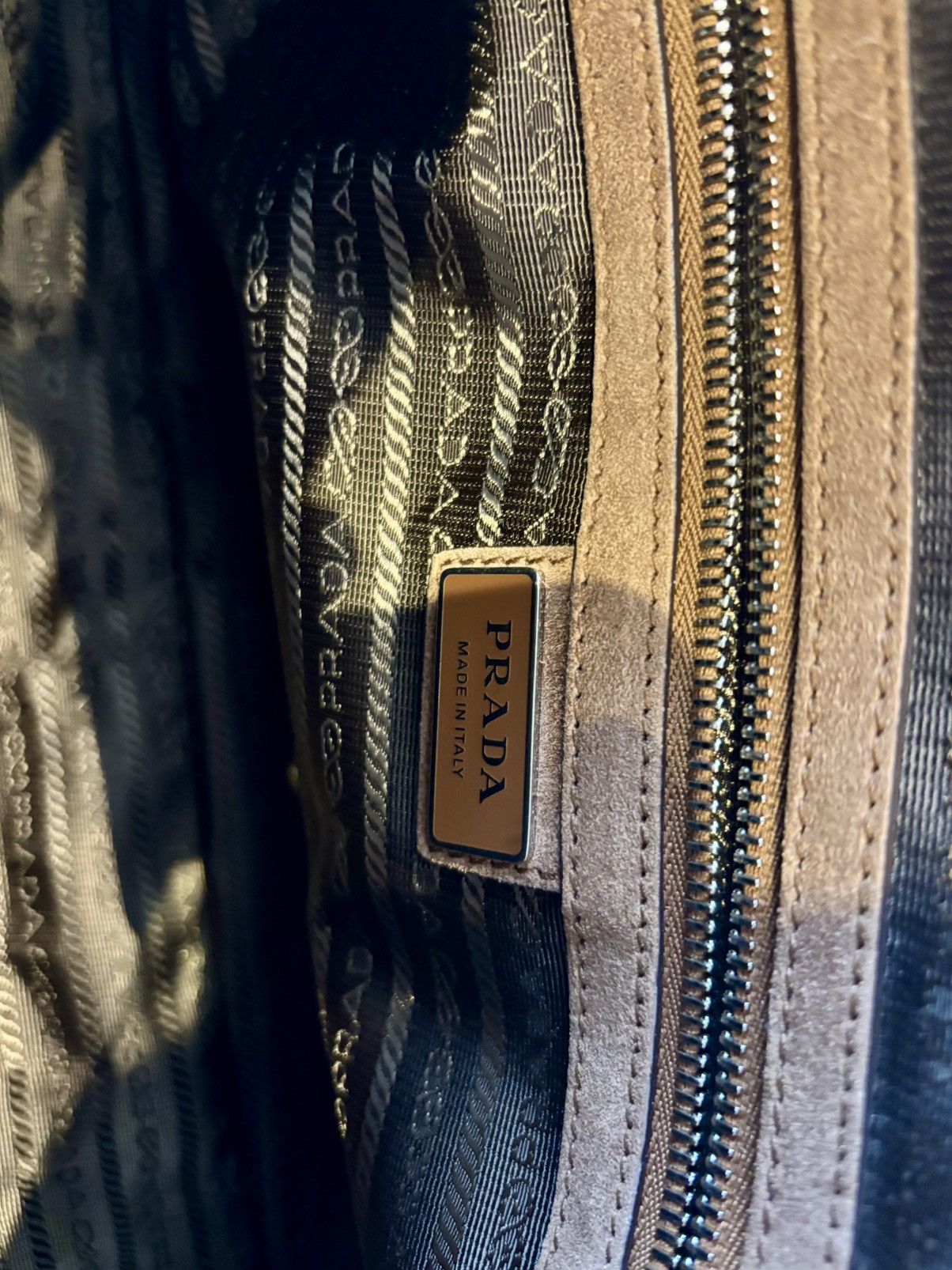 Prada Brown Suede Shoulder Bag Size ONE SIZE - 6 Thumbnail