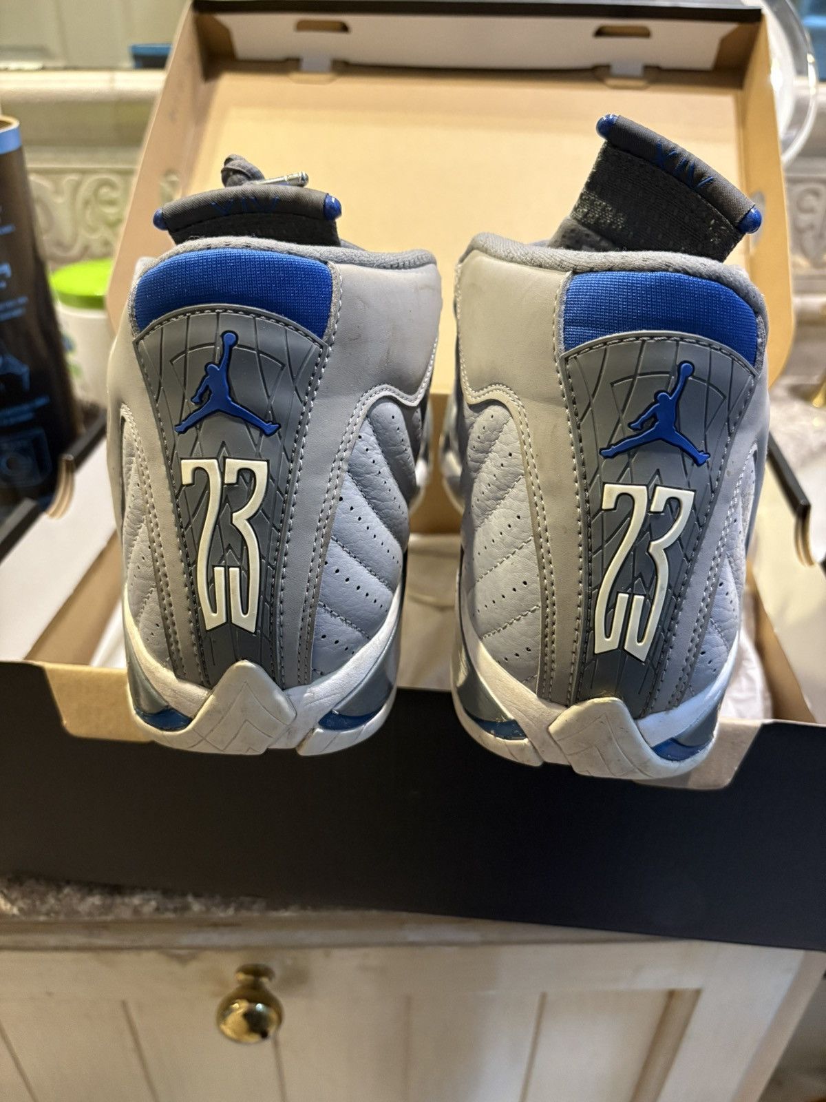 Jordan Brand × Nike Men’s Jordan 14 Retro Wolf Gray Size US 10.5 / EU 43-44 - 5 Thumbnail