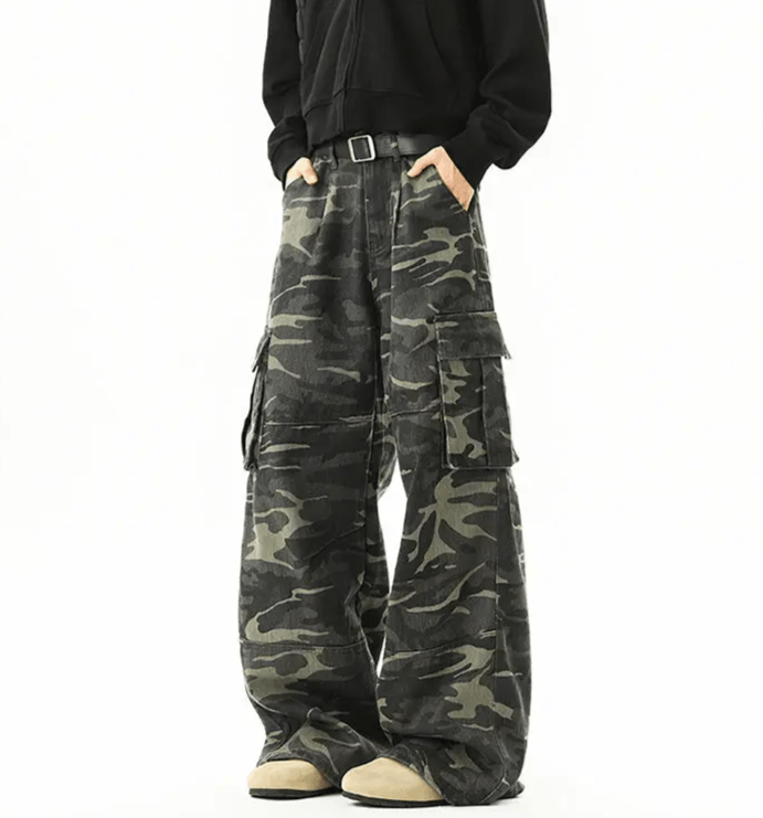 Loose Straight Camouflage Cargo Pants