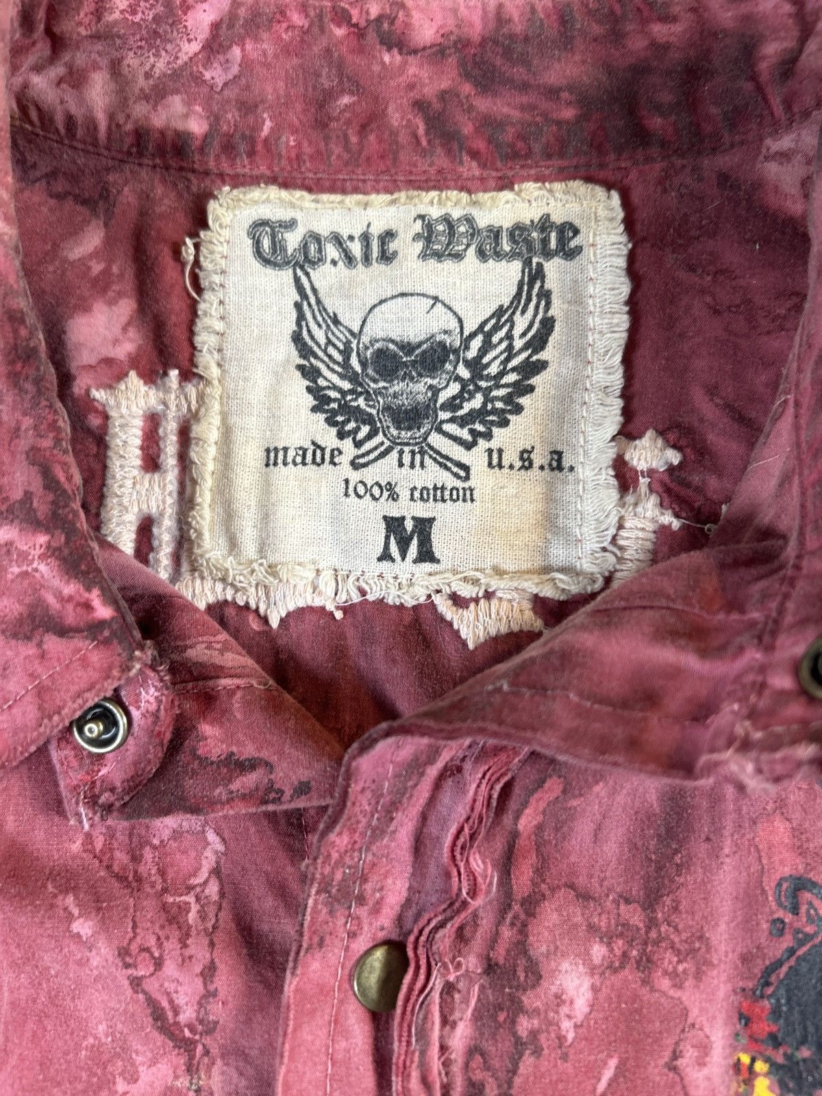 Other Toxic Waste Distressed Graphic Western Shirt Made in USA0203 Size US M / EU 48-50 / 2 - 2 Thumbnail