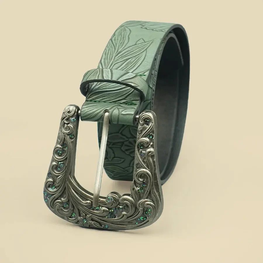 Jewelry Vintage Dark Carved Leaf Belt Size ONE SIZE - 4 Thumbnail