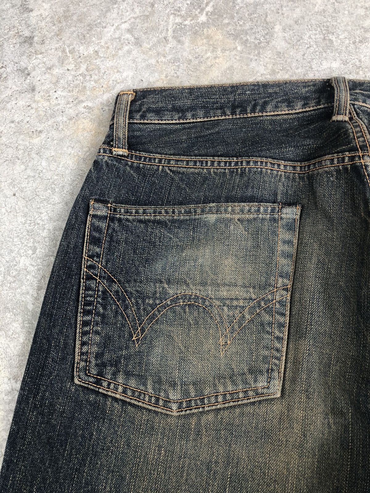 If Six Was Nine Japanese Edwin 505s Flared Jeans Mudwash Distressed Denim Size US 32 / EU 48 - 17 Thumbnail