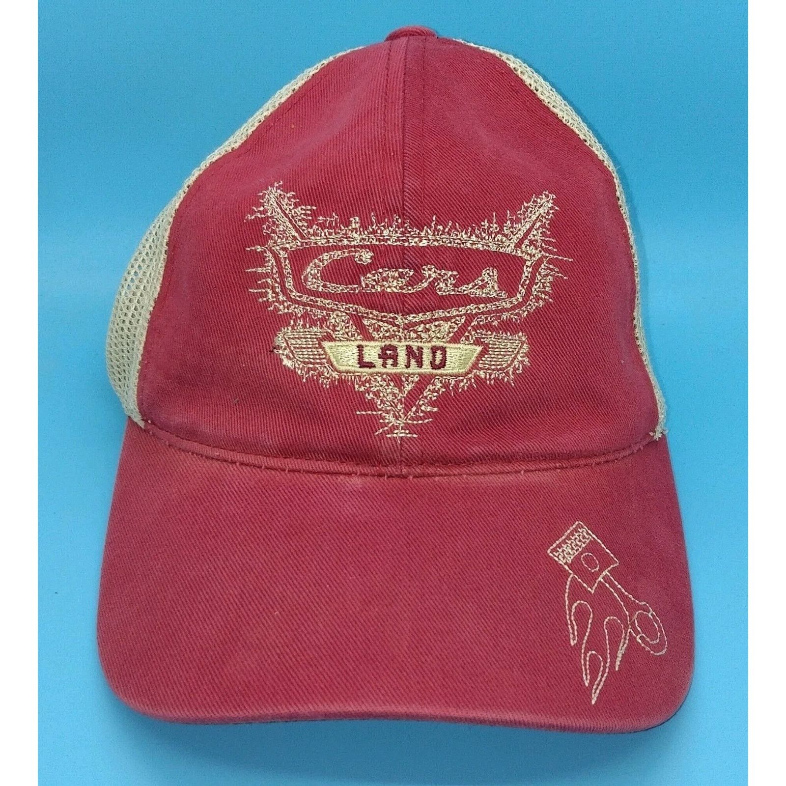 Disney DISNEY CARS Land "Dirt Track" Distressed Red/White Adult Hat Size ONE SIZE - 1 Thumbnail