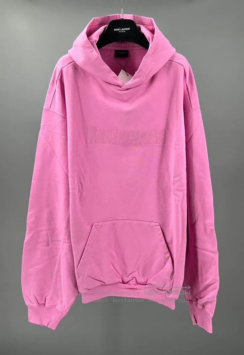 Balenciaga Balenciaga Pink Cotton Printed Hooded Sweatshirt Size US M / EU 48-50 / 2 - 1 Thumbnail