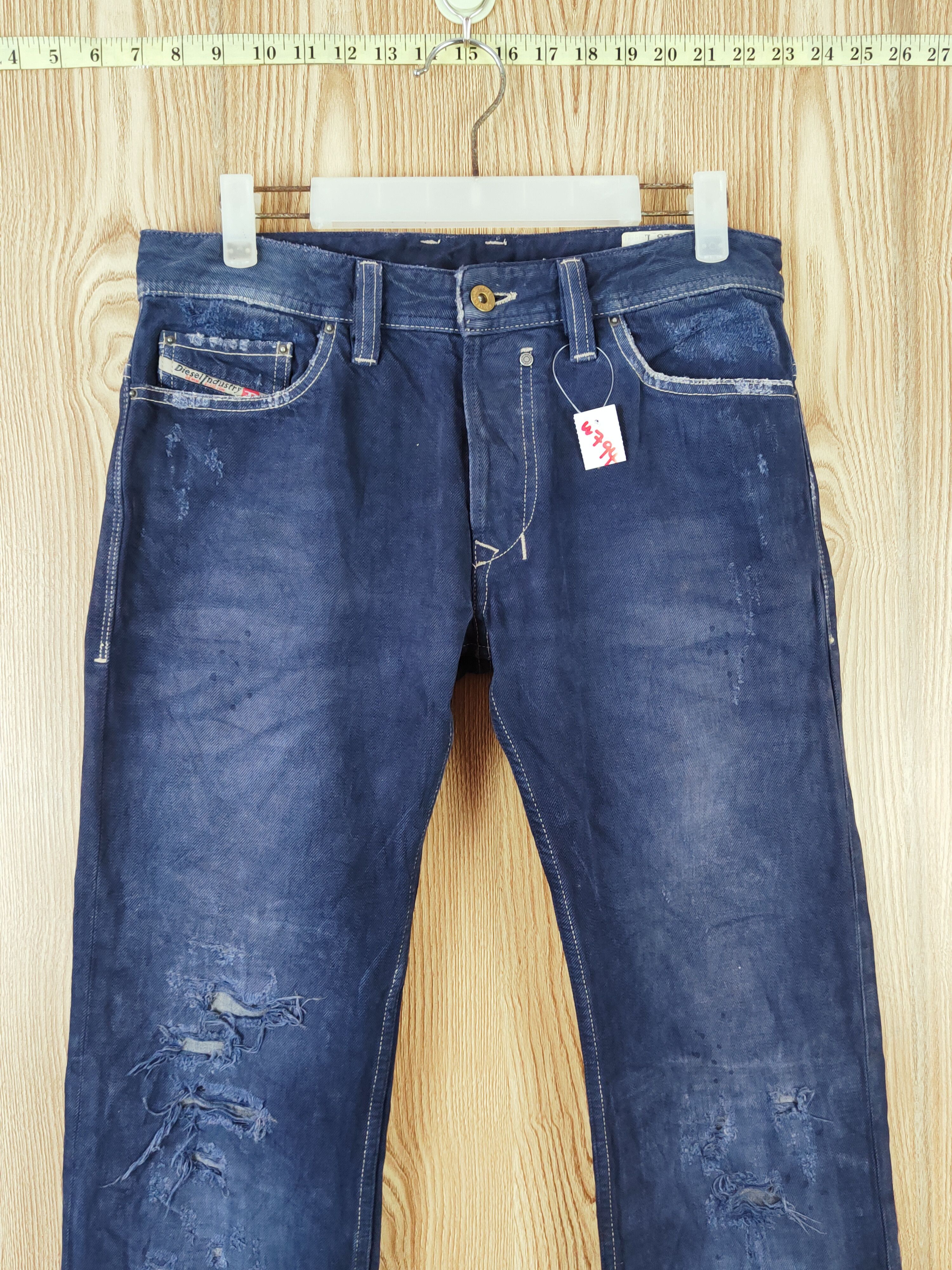 Diesel Diesel Safado Dark Blue Distressed Ripped denim Jeans #W794 Size US 29 - 2 Thumbnail