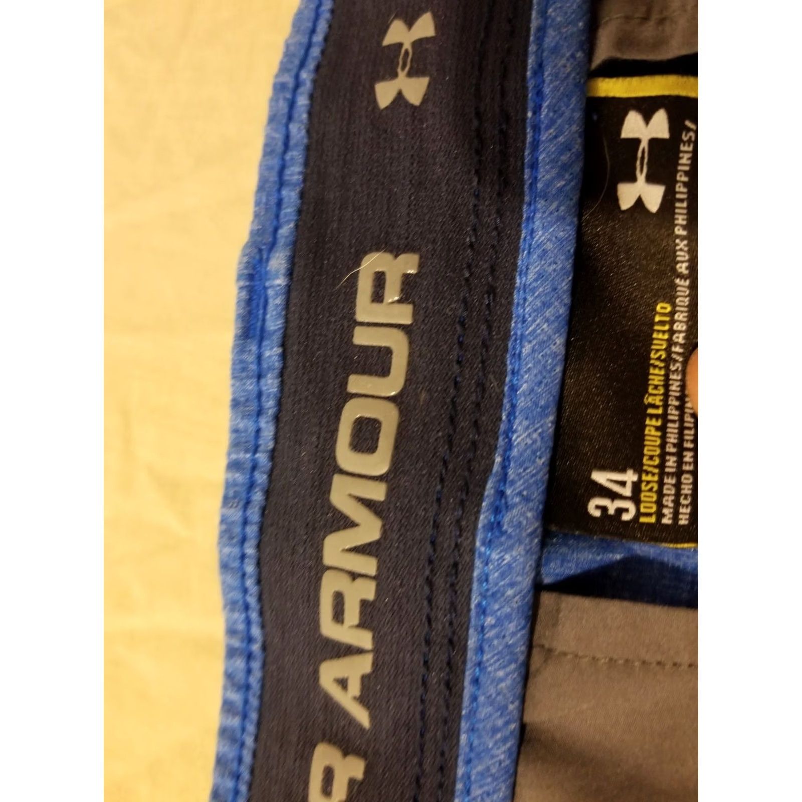 Under Armour Under Armour Mens Shorts 34 Athletic Blue Chino Khaki Training Golf Athletic Mens Shorts Blue 34 Size US 34 / EU 50 - 5 Thumbnail