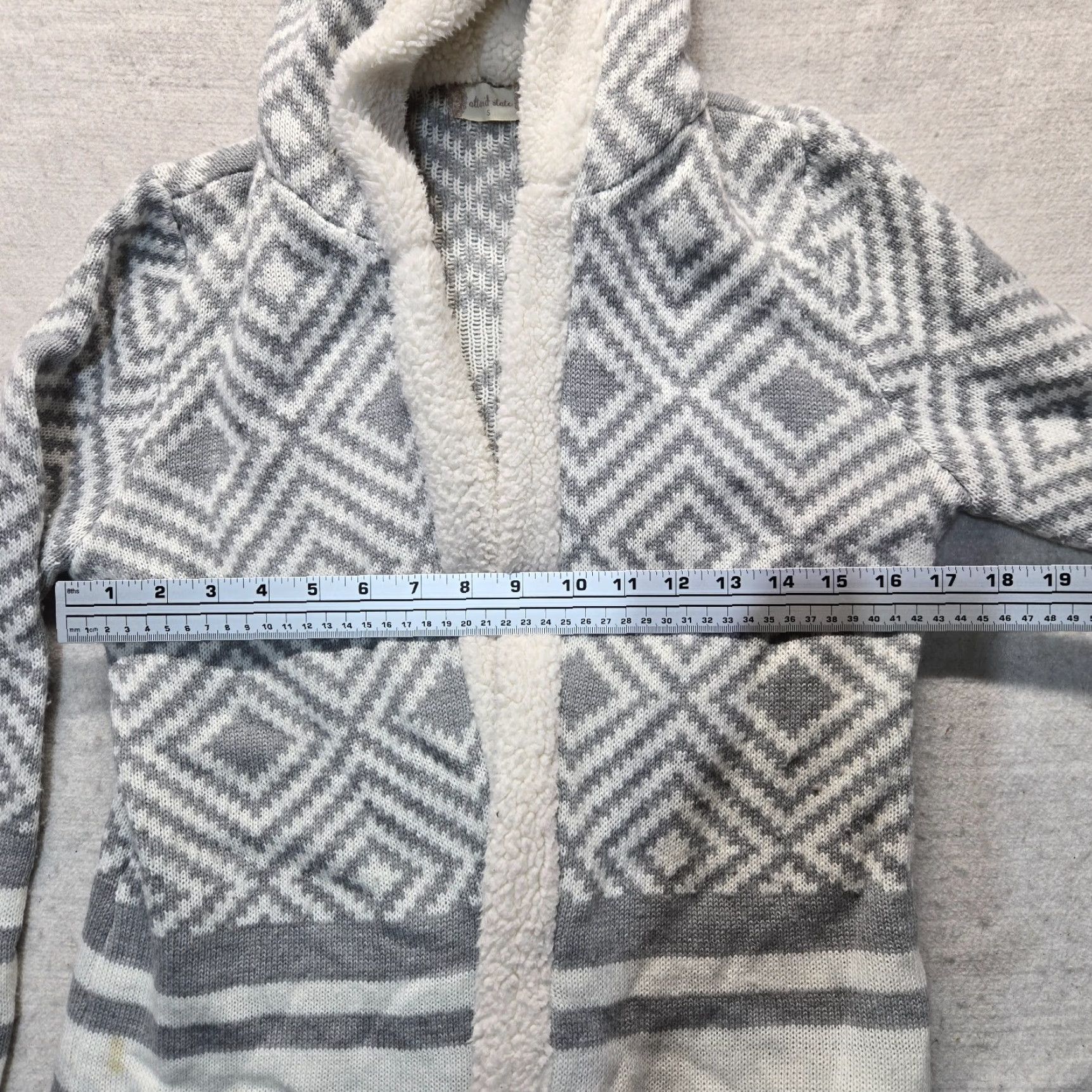 Vintage Altar'd State Cardigan Sweater Open Front Striped Mauve Gray White Adult Women's S Small Regular Size Small Size S / US 4 / IT 40 - 6 Thumbnail