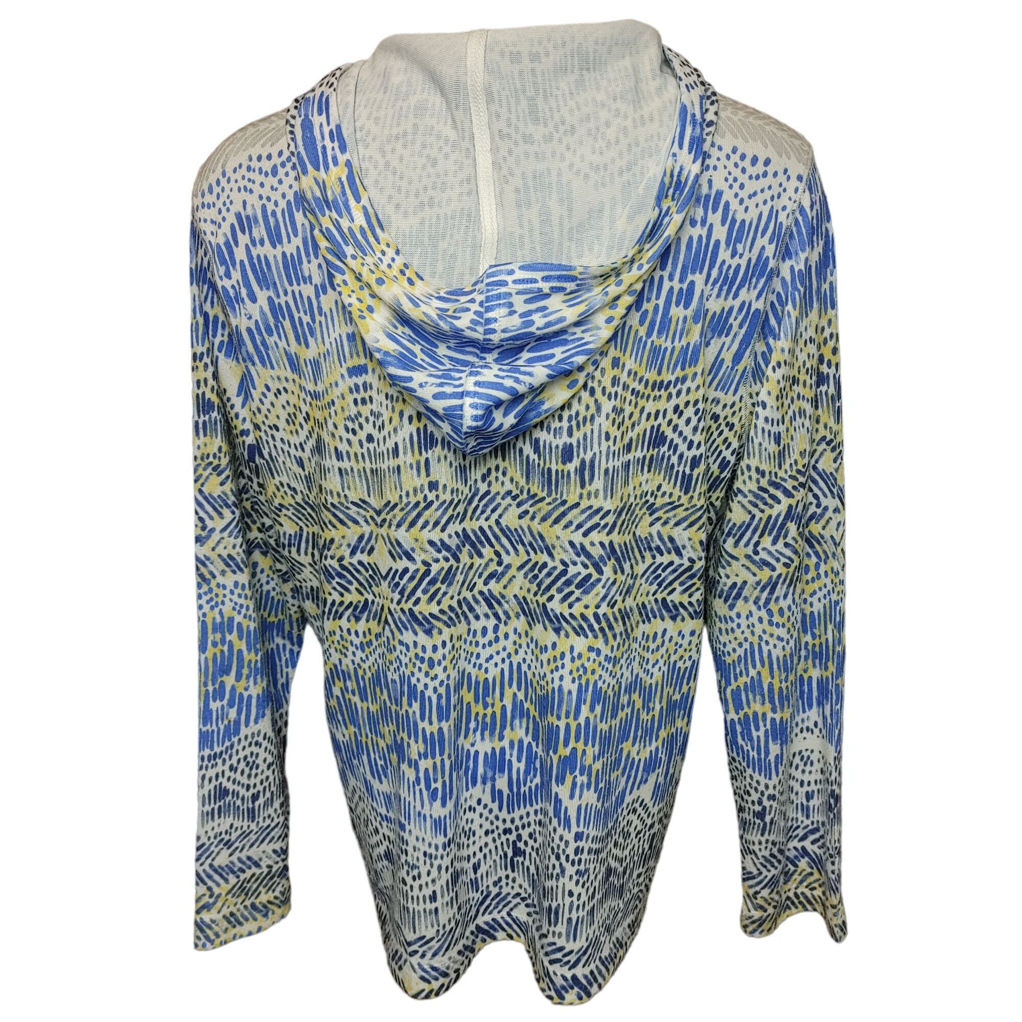 Chicos Zenergy by Chico's Women's White/Blue Zig Zag Pattern Full Z Size XS / US 0-2 / IT 36-38 - 2 Thumbnail