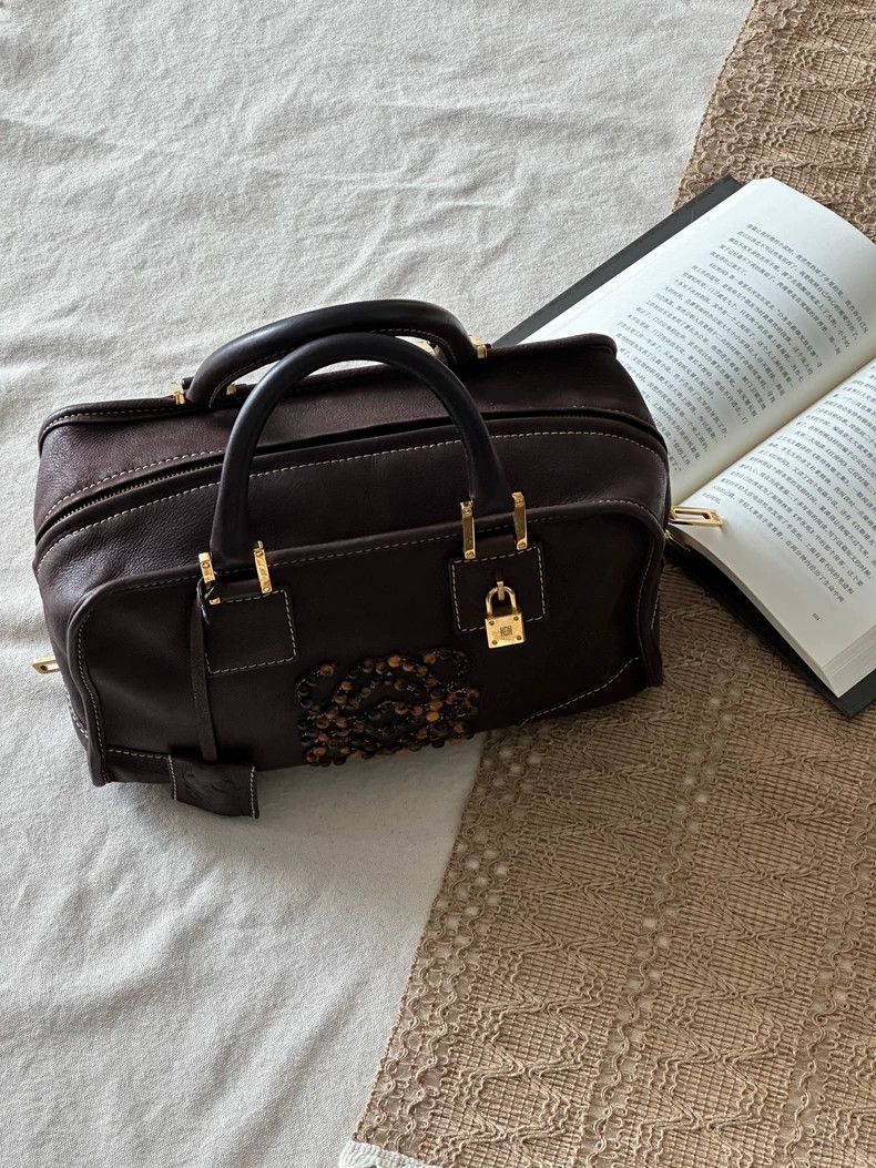 Loewe loewe Brown tortoiseshell beaded bag in washed skin 2503-Ne Size ONE SIZE - 2 Thumbnail