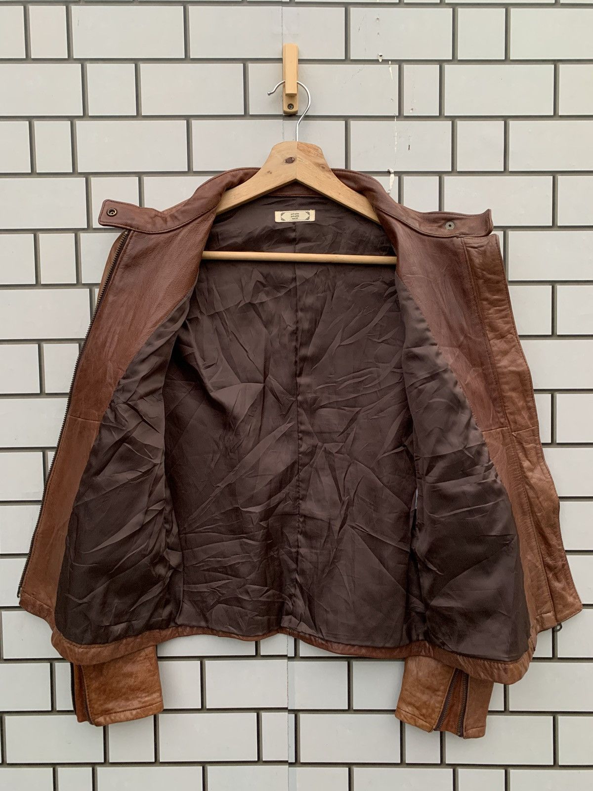 Japanese Brand Vintage Japanese Brand Perle Peche Leather Jacket Size S / US 4 / IT 40 - 4 Thumbnail
