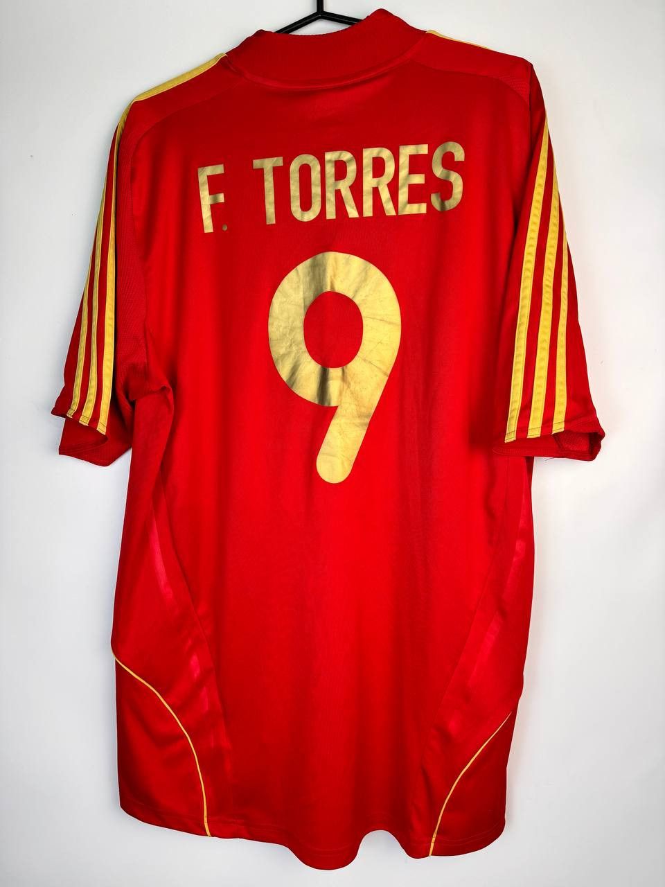 Adidas SPAIN 2008 2009 HOME SHIRT JERSEY ADIDAS MEN RED #9 TORRES Size US L / EU 52-54 / 3 - 2 Thumbnail