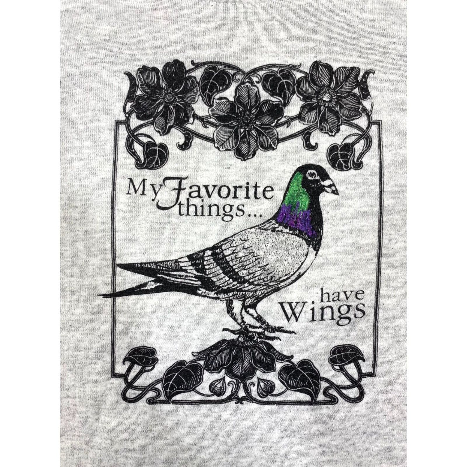 Vintage VINTAGE Oneita Sweater Size L Gray Sweater My Favorite Things Have Wings 1990s Cotton Sportswear/Beach Size US L / EU 52-54 / 3 - 2 Thumbnail