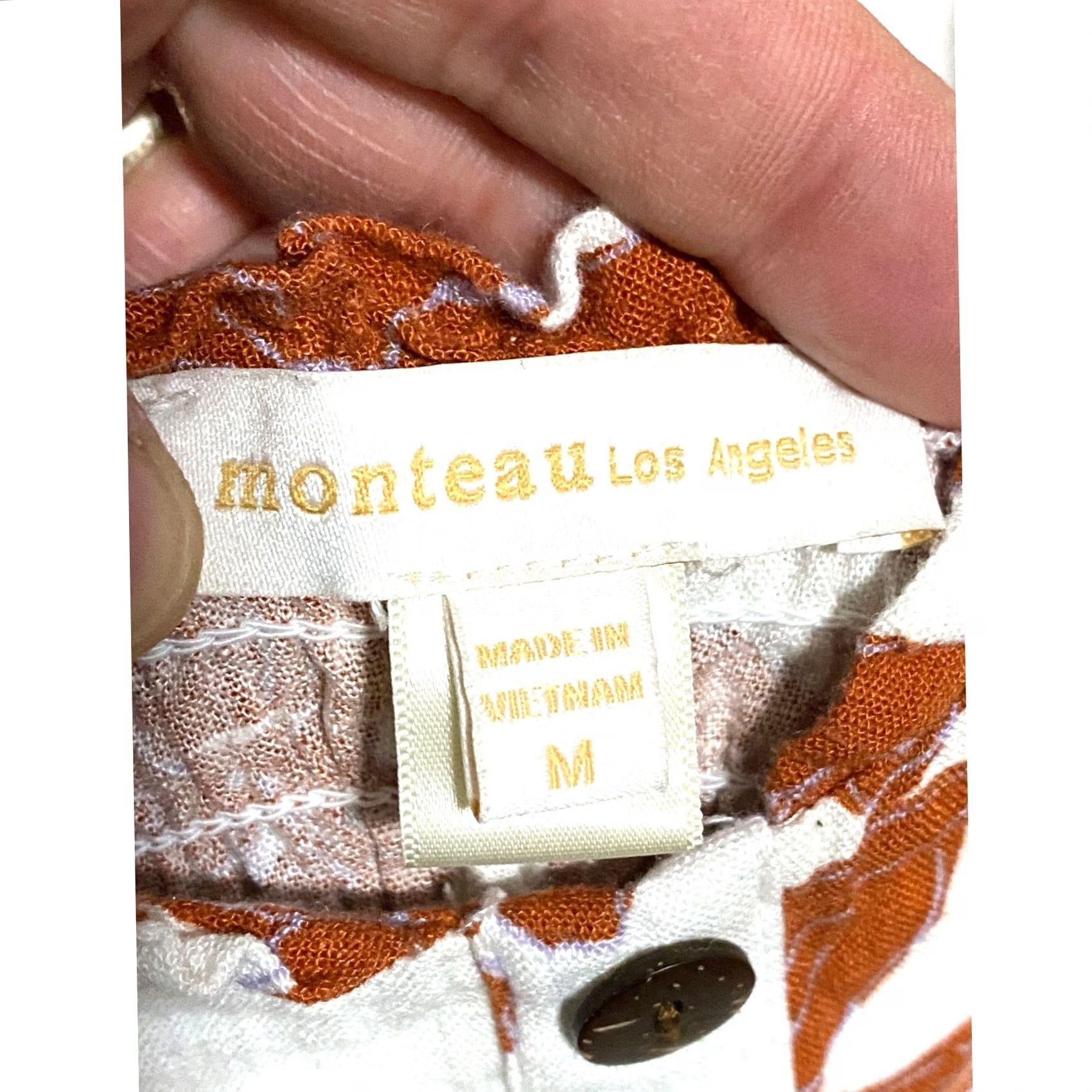 Vintage Monteau Floral Crop Top M Smocked Linen Blend Boho Cottage Milkmaid Country Y2K Size M / US 6-8 / IT 42-44 - 6 Thumbnail