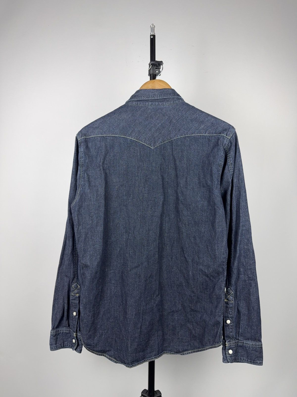 Lee Lee Slim Western Cowboy USA Denim Shirt Blue Snap Button L Size US L / EU 52-54 / 3 - 11 Thumbnail