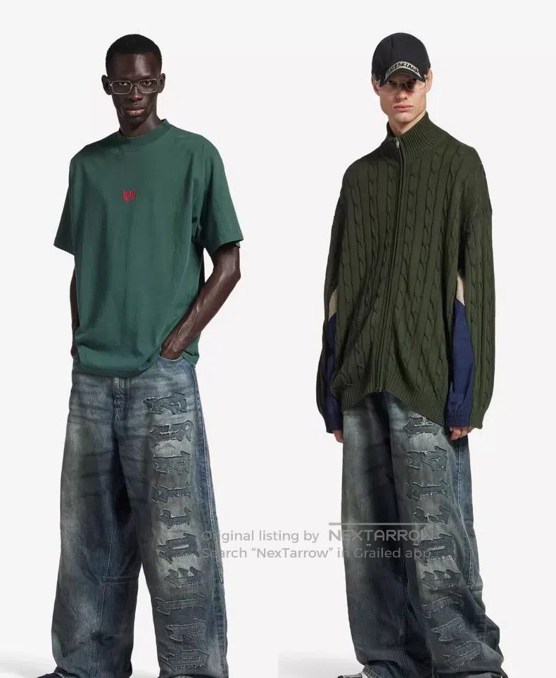 Balenciaga Balenciaga size XS Distressed patch lettering loose denim Size US 27 - 5 Thumbnail