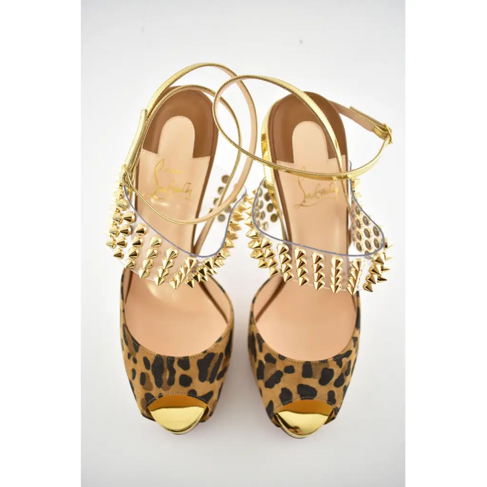 Christian Louboutin Levitagirl 120 Leopard PVC Spike Ankle Strap Heel Pump 36 Size US 6 / IT 36 - 7 Thumbnail