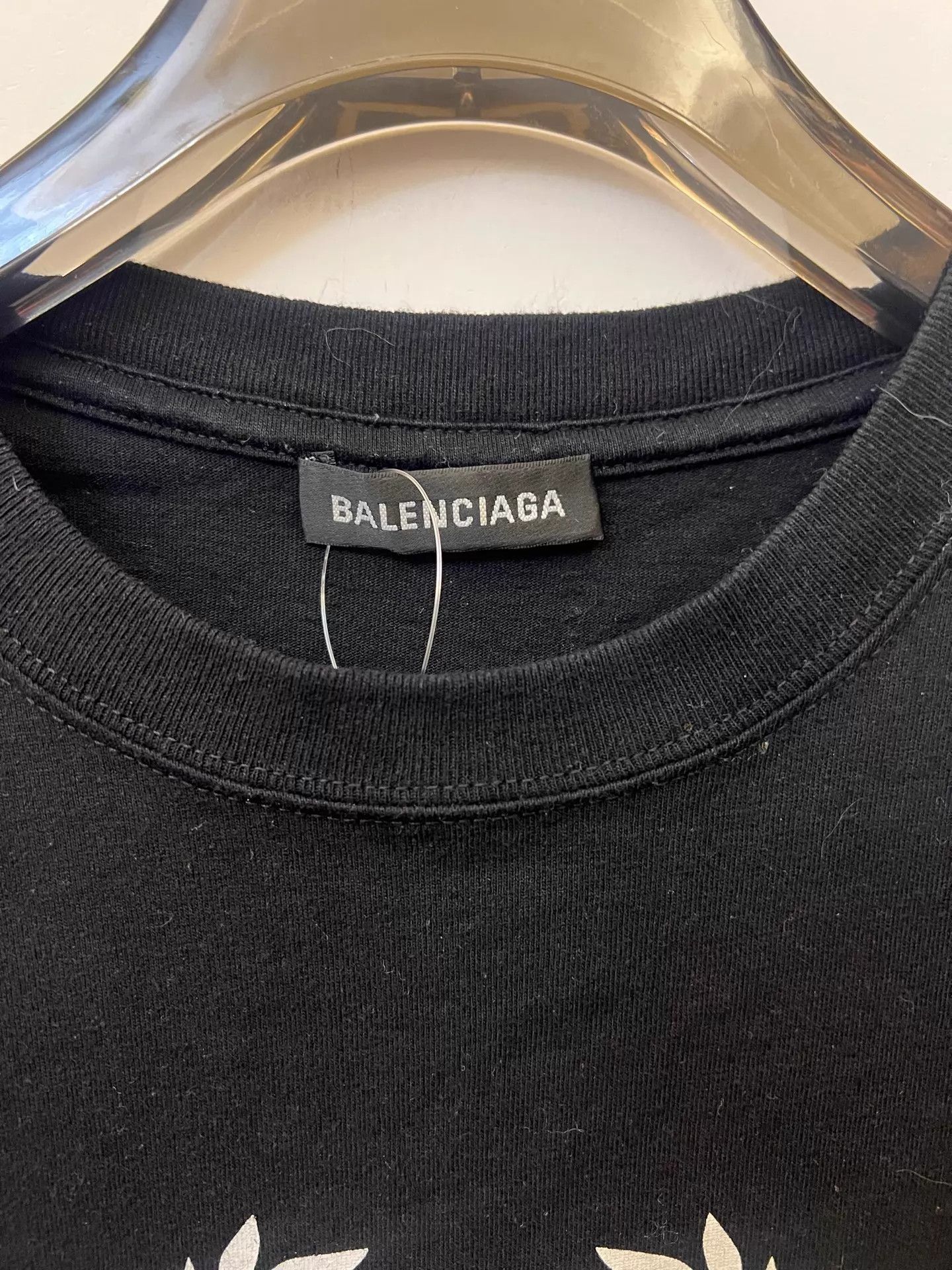 Balenciaga Balenciaga B&W Wheat Logo Crewneck Short Sleeve Tee Men's S Size US S / EU 44-46 / 1 - 2 Thumbnail