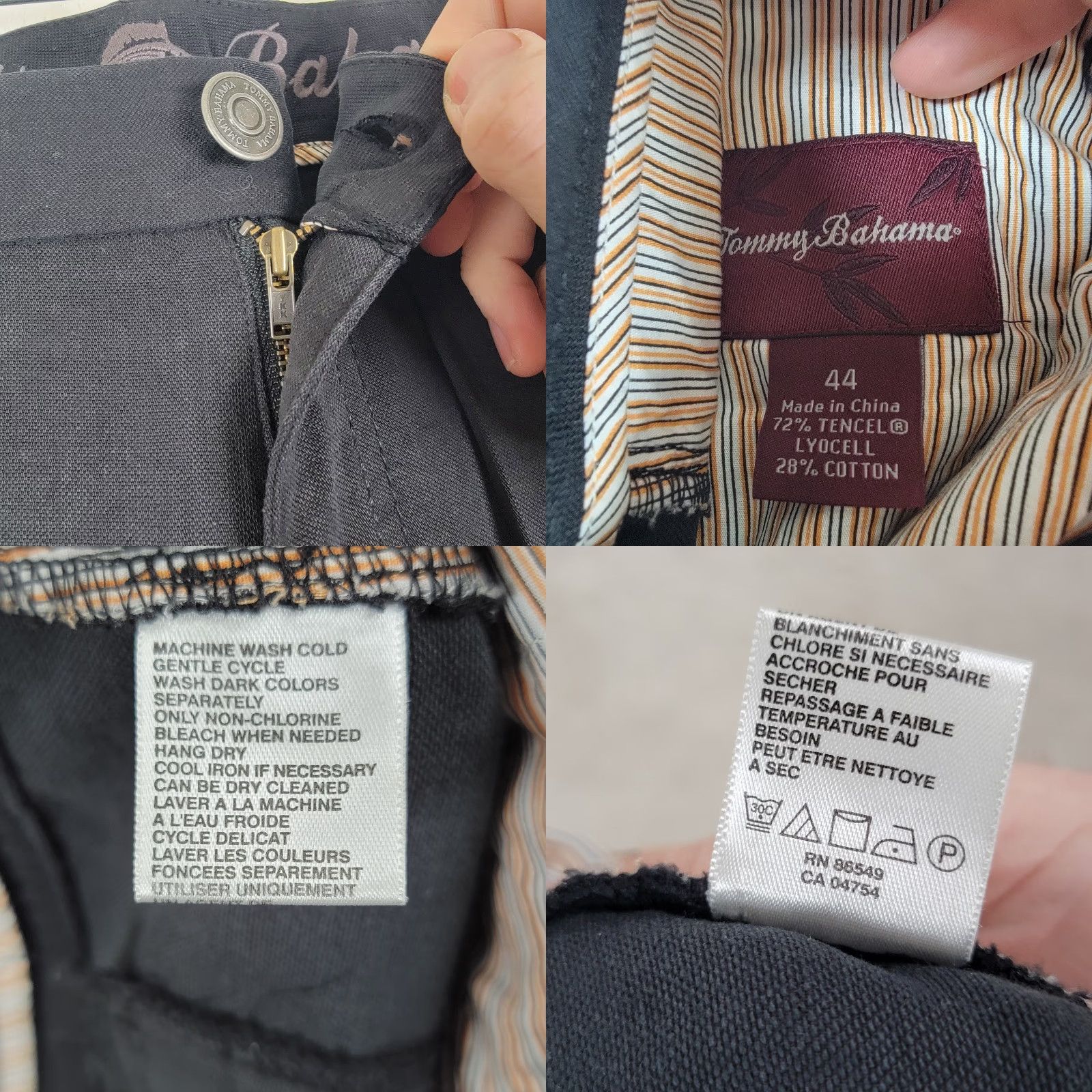Tommy Bahama Tommy Bahama Pants Men's Black 44x32 Khakis Regular Pockets 5-Pocket Design Tencel Cotton Silk NWT Straight Rise Mid-Trade/Workwear Size US 44 / EU 60 - 8 Thumbnail