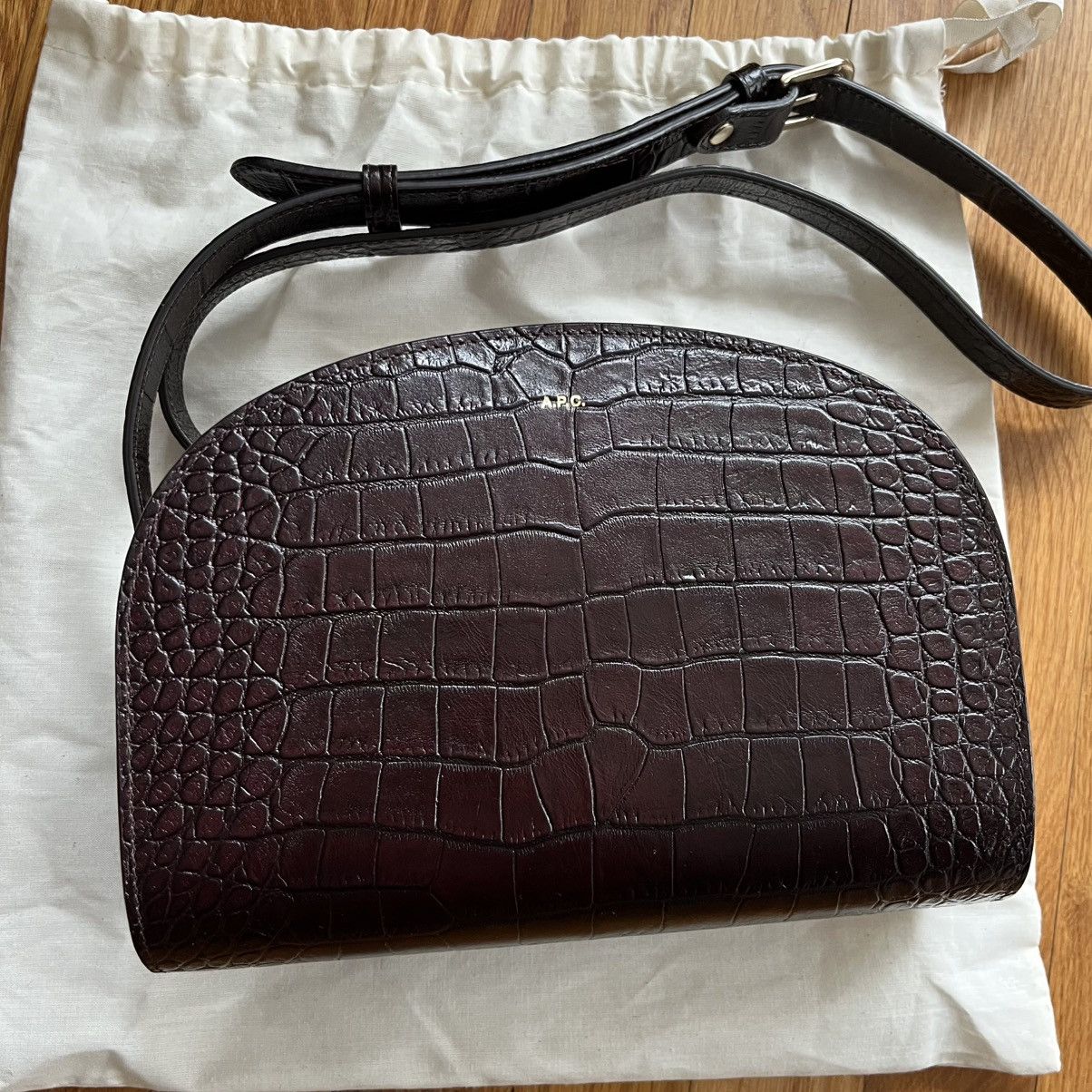 A.P.C. A.P.C. burgundy croc demi-lune bag Size ONE SIZE - 1 Thumbnail