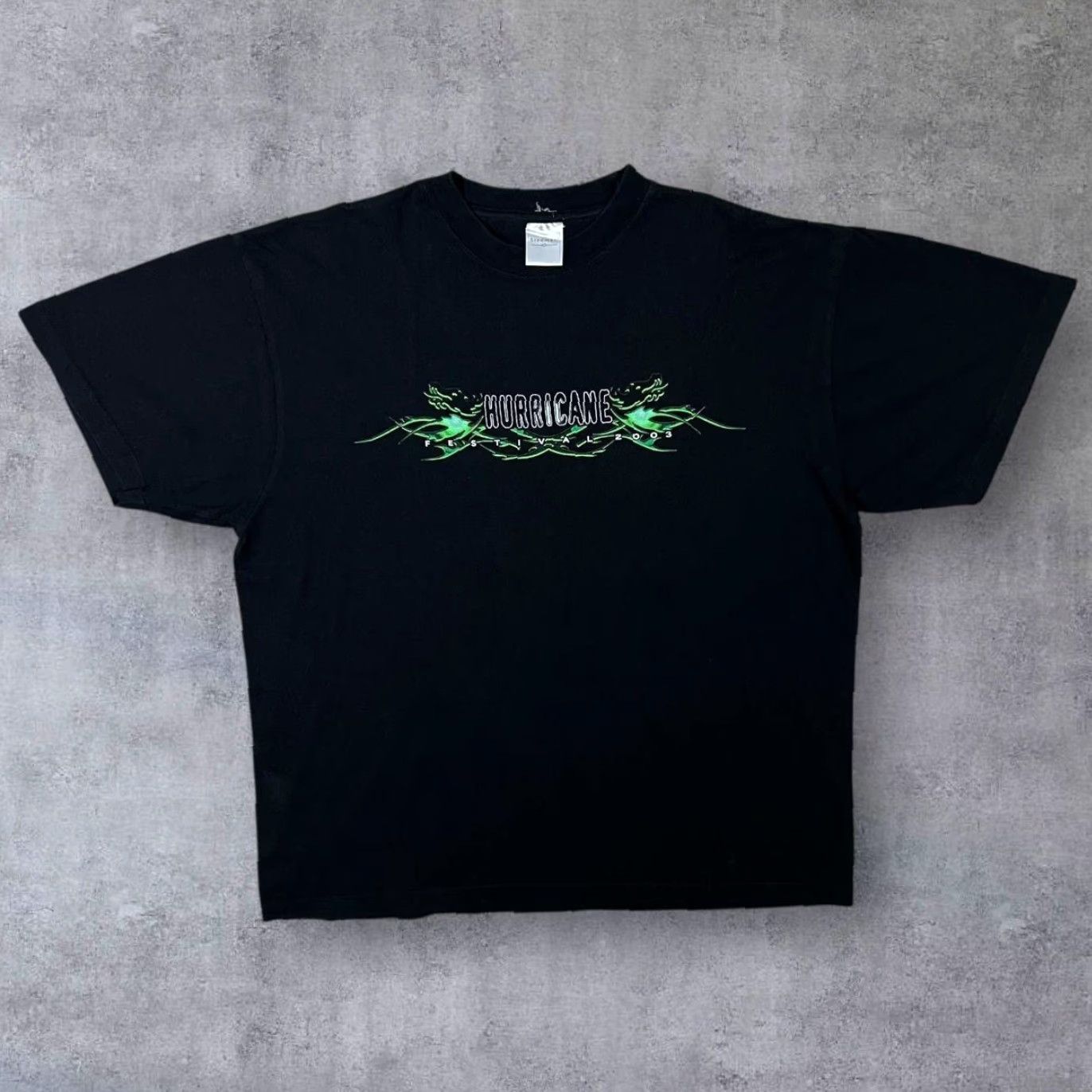 Vintage Vintage Hurricane Festival 2003 Music Band Lineup Graphic Black T-Shirt XL Size US XL / EU 56 / 4 - 2 Thumbnail
