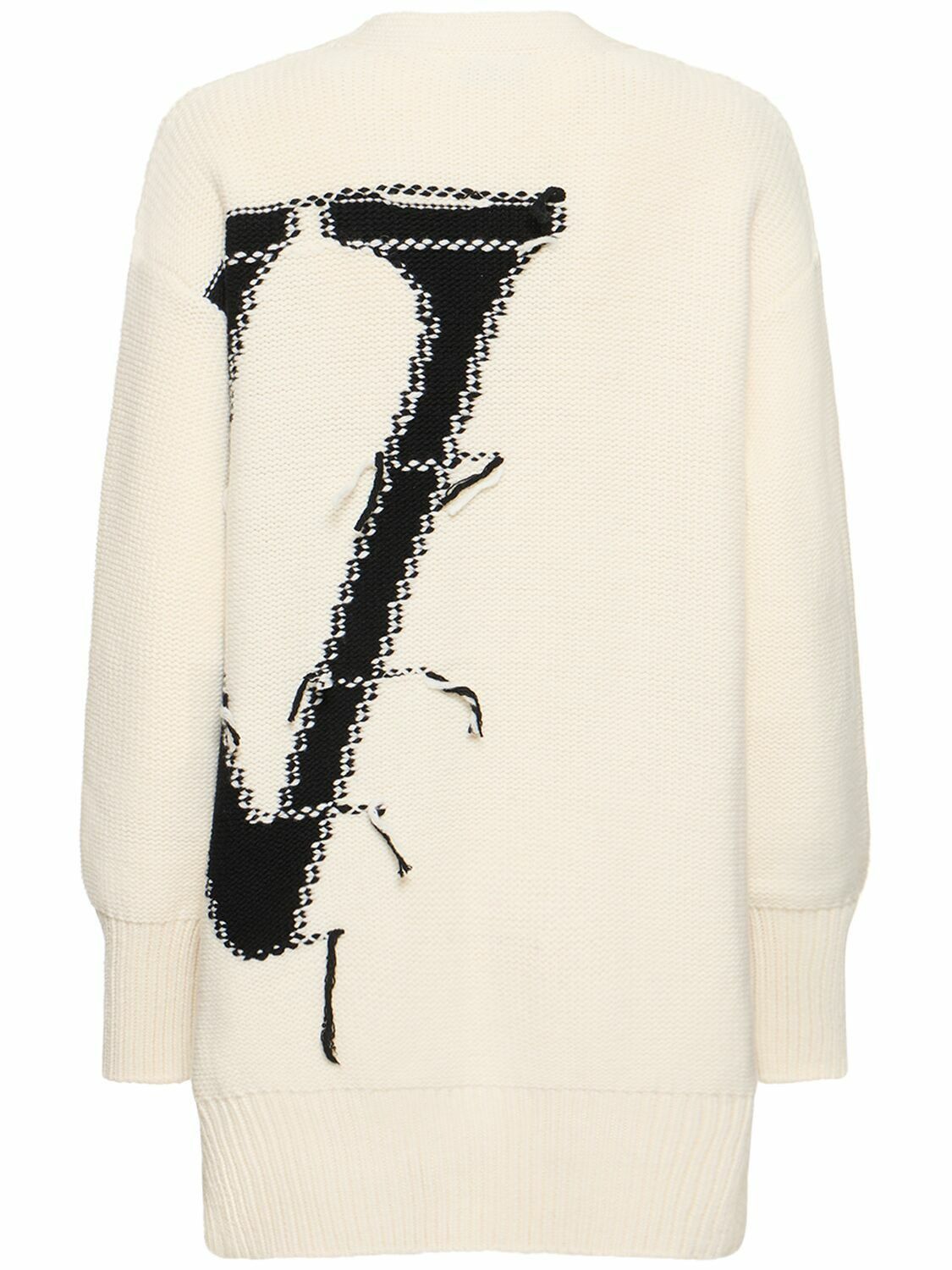Off-White o1y1225 Cardigan in Ivory/Black Size XS / US 0-2 / IT 36-38 - 5 Thumbnail
