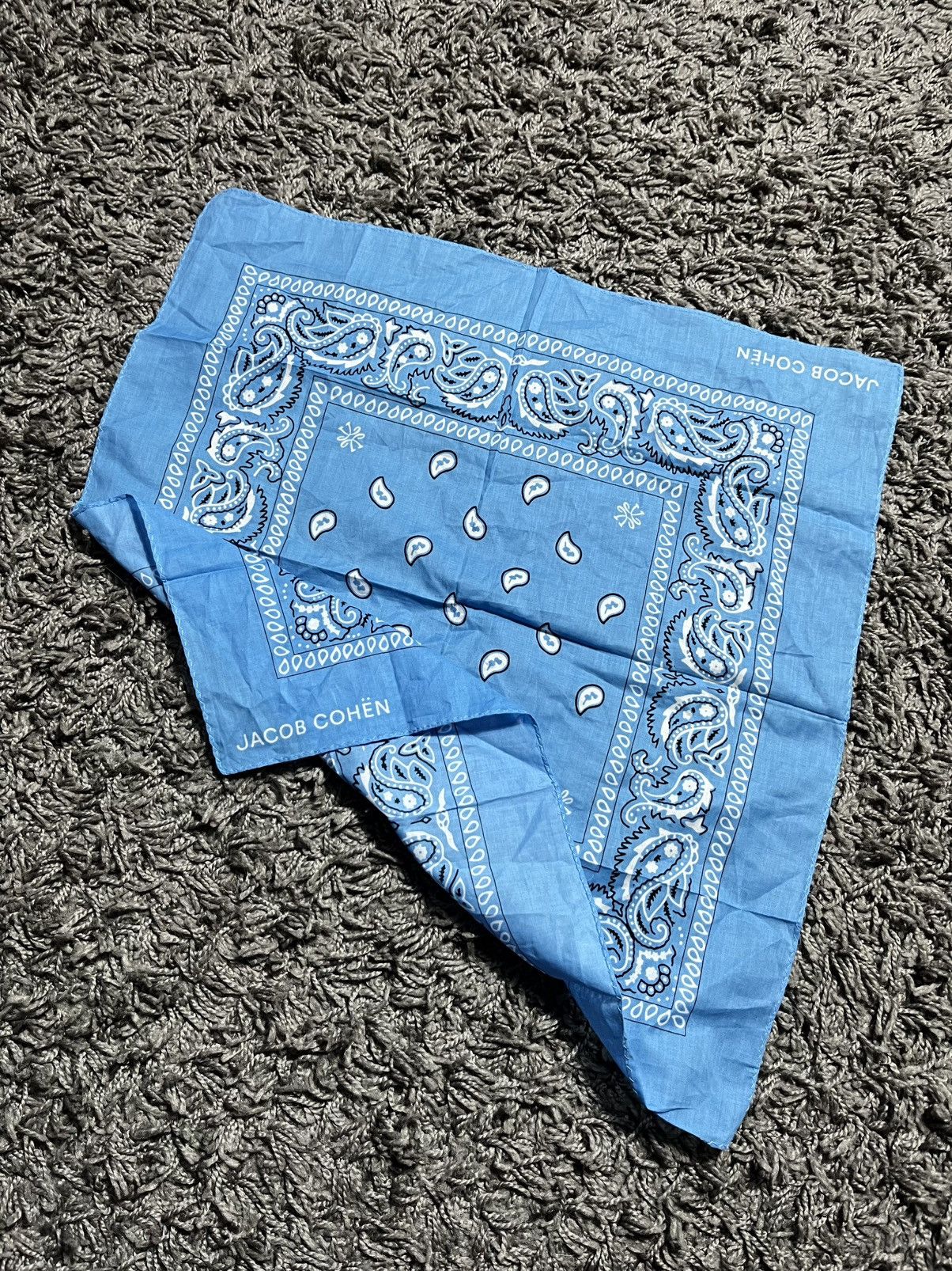 Jacob Cohen JACOB COHEN luxury cotton blue & white paisley bandana Size ONE SIZE - 1 Thumbnail