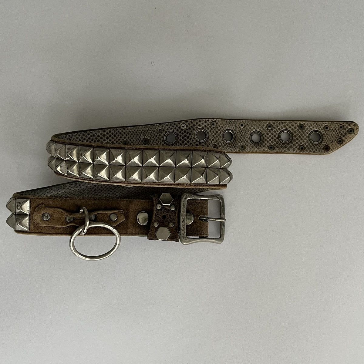 Pre-owned Kmrii 2000s Studded Bondage Leather Belt