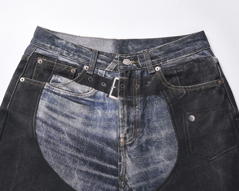 Japanese Brand × Jean × Vintage High Street PU Leather Patchwork Baggy Size US 33 - 3 Thumbnail