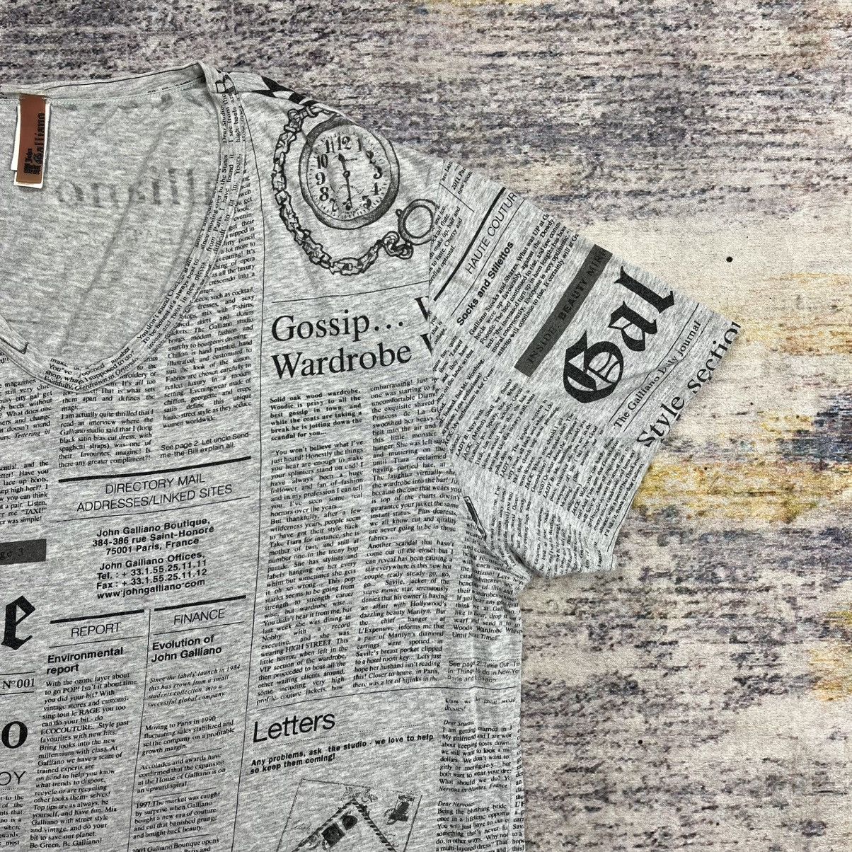 John Galliano John Galliano news paper t shirt Size US L / EU 52-54 / 3 - 5 Thumbnail
