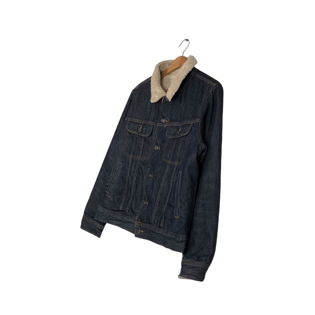 Japanese Brand 📌Vintage Trucker Denim Jacket Gu Japan Sherpa Shearling Size US M / EU 48-50 / 2 - 3 Thumbnail