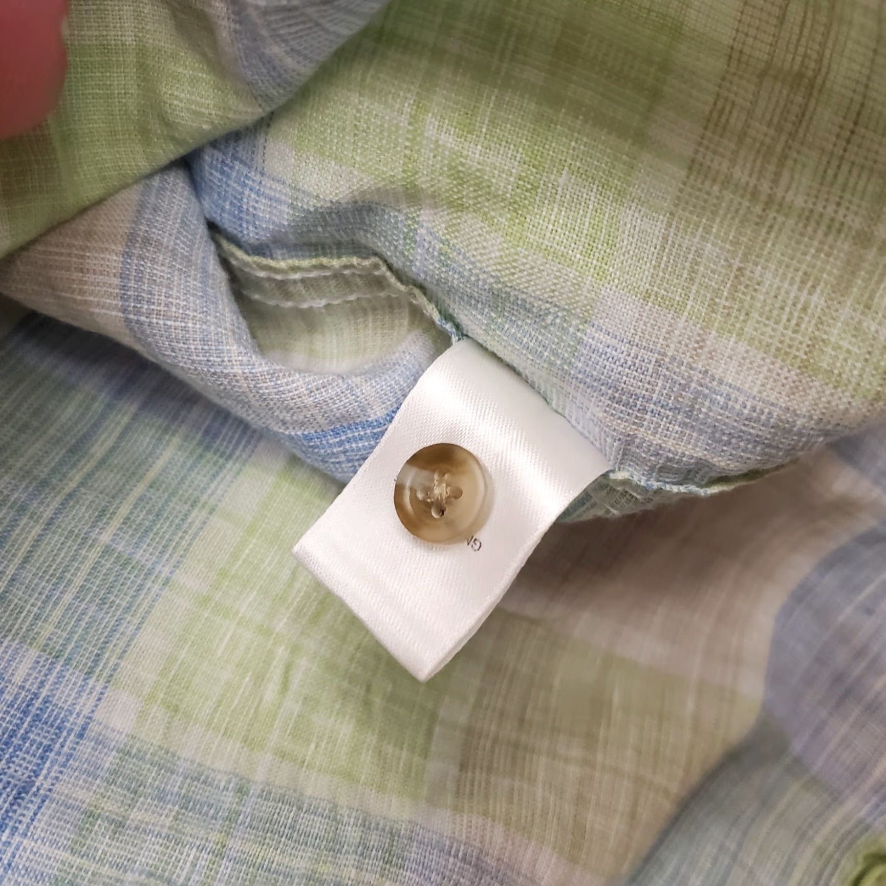 Roundtree & Yorke VINTAGE Roundtree Yorke Shirt Mens Large Blue Plaid 60% Linen Short Sleeve Button Casual Size US L / EU 52-54 / 3 - 6 Thumbnail