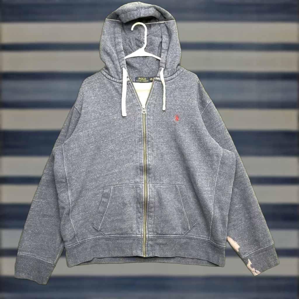 Polo Ralph Lauren VINTAGE Polo Ralph Lauren Rugby Hoodie Mens 2XL Blue Heavyweight Fleece Zip Up Sport Y2K Size US XXL / EU 58 / 5 - 1 Thumbnail