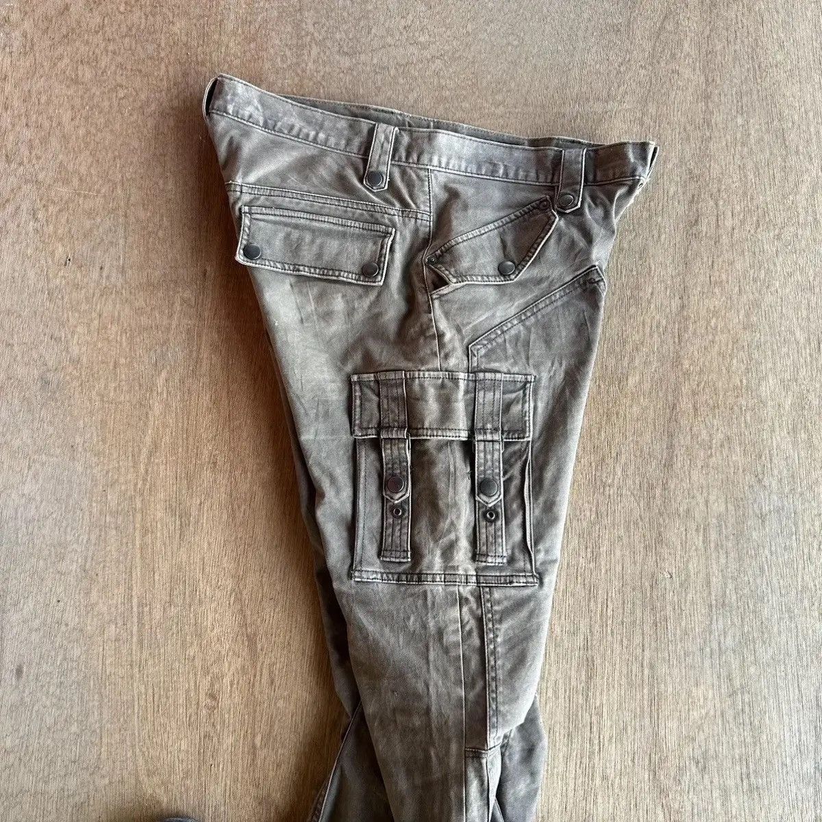Selected Homme FLARES/BOOTCUT VTG DOUBLE KNEE RARE BONDAGE PUNK JAPAN PANTS Size US 33 - 19 Thumbnail