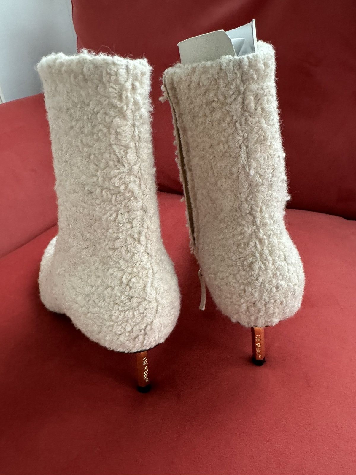 Off-White Off-White shearling textured leather ankle boots, 36 It Size US 6 / IT 36 - 4 Thumbnail