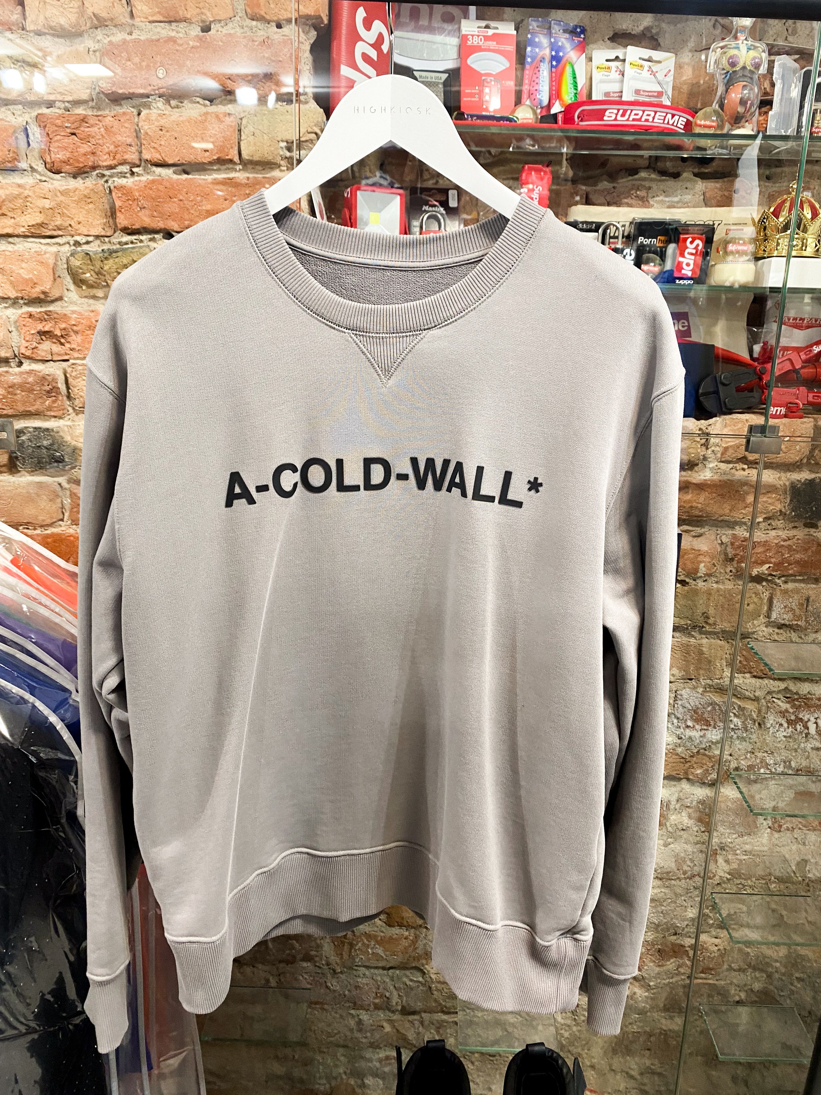 image of A Cold Wall A-Cold-Wall Essentials Logo Crewneck in Grey, Men's (Size XL)