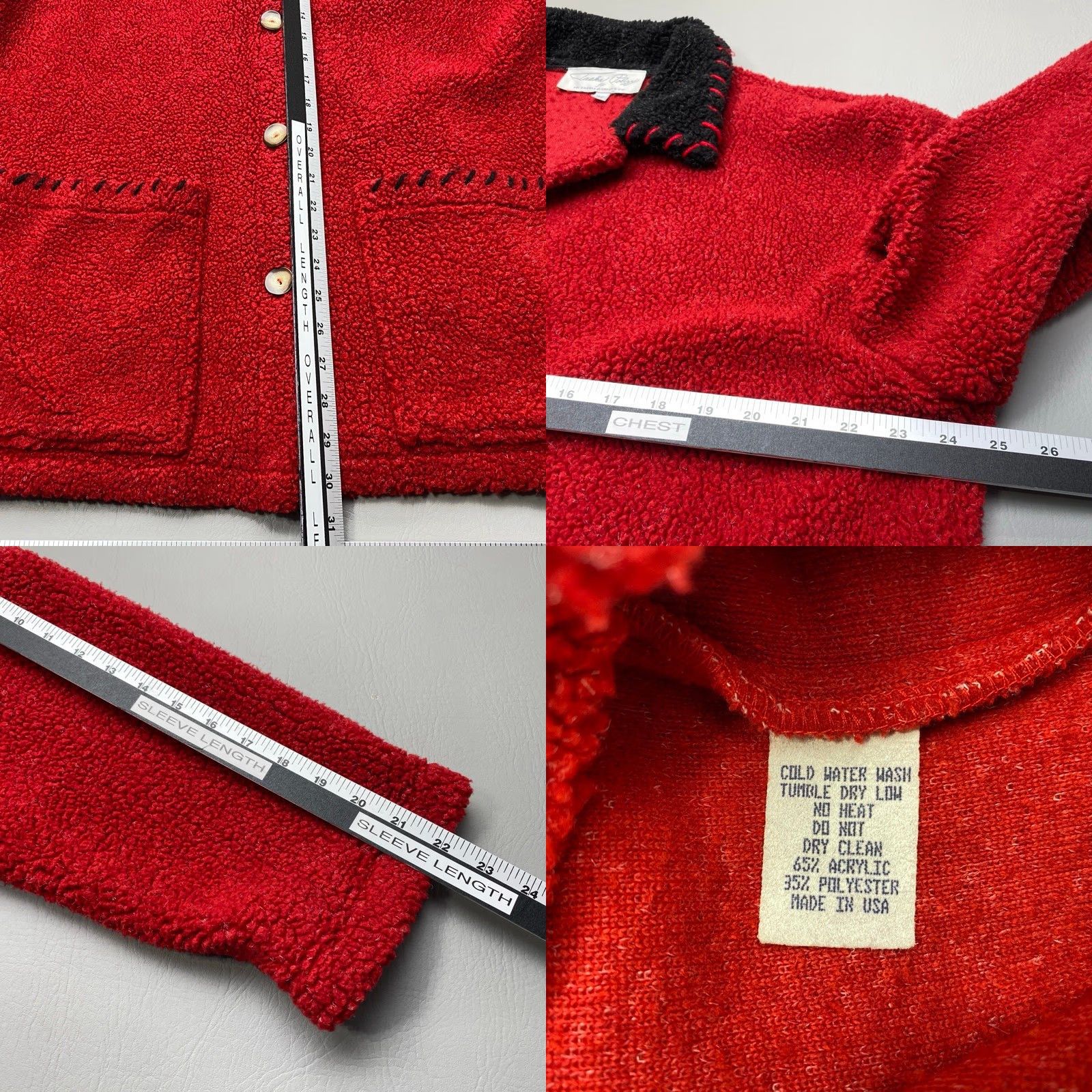 Vintage VTG Tasha Polizzi Fleece Jacket Womens Medium Flag T.P. Saddle Blanket USA MADE Size M / US 6-8 / IT 42-44 - 8 Thumbnail