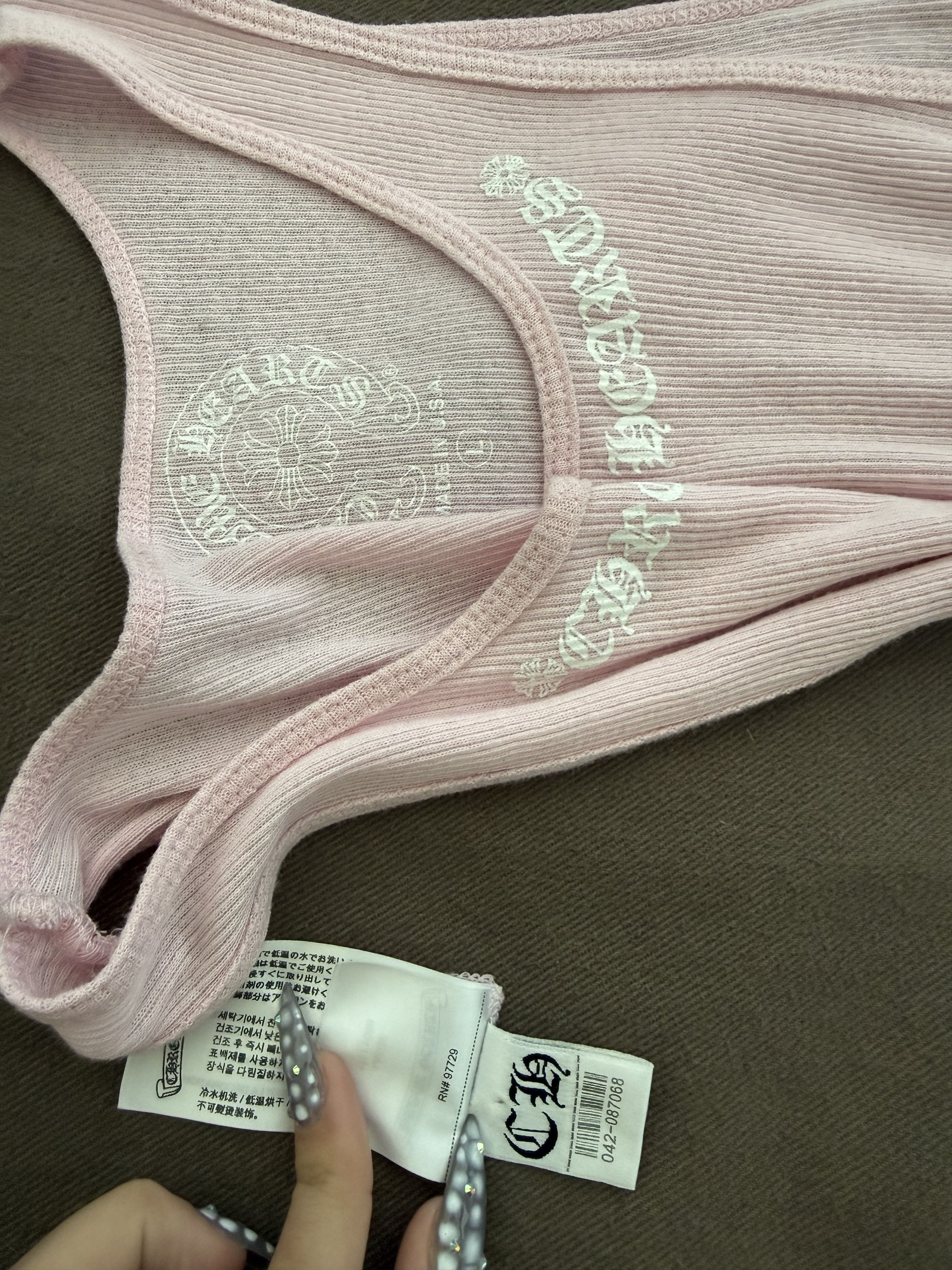 Chrome Hearts CHROME HEARTS PINK “LOVE YOU” TANK TOP Size L / US 10 / IT 46 - 10 Thumbnail