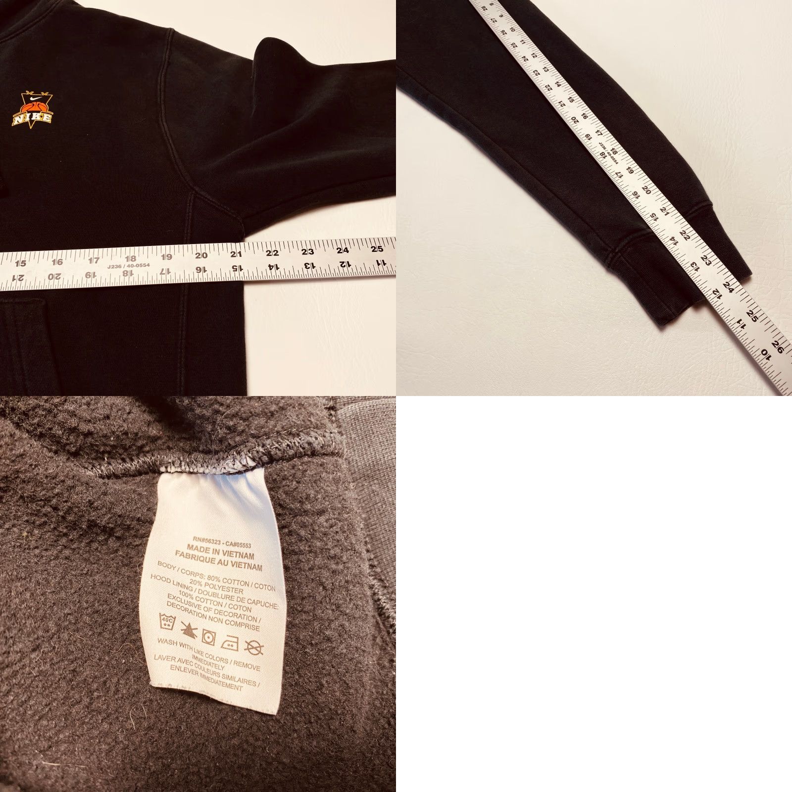 Nike VINTAGE Nike Hoodie Fleece Mens Small Black Nike Basketball Logo Chest Drawstring 7597 Size US S / EU 44-46 / 1 - 8 Thumbnail