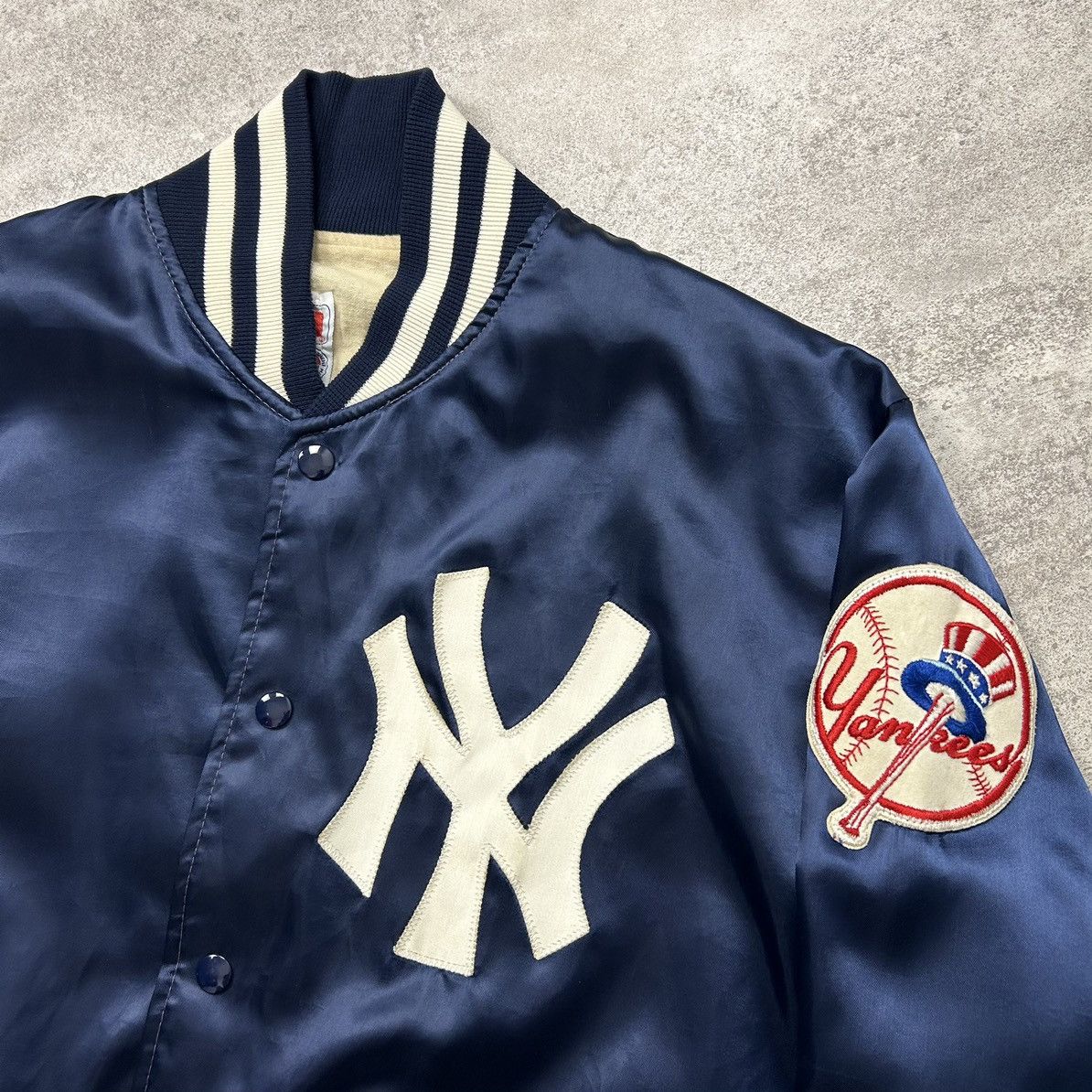 MLB × Vintage VTG 80s 90s MLB NEW YORK YANKEES FELCO SATIN JACKET Sz XL Size US L / EU 52-54 / 3 - 2 Thumbnail