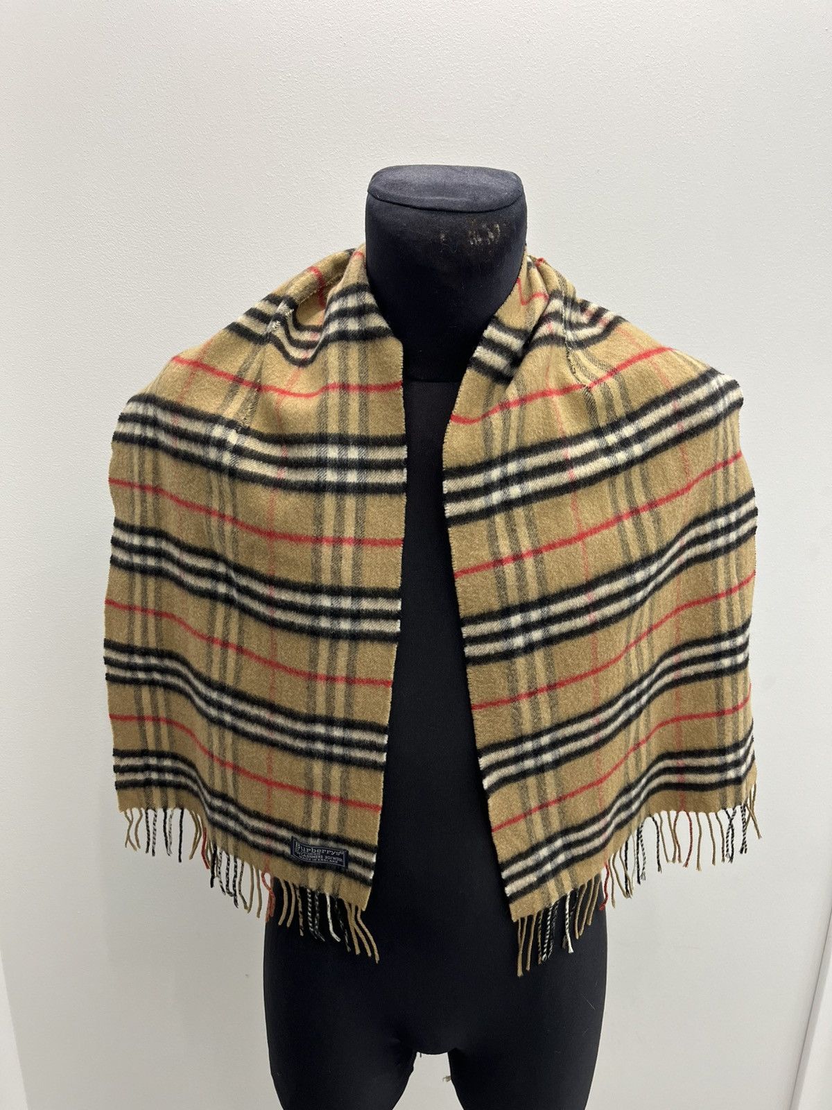 Burberry Vintage Burberrys Nova Check Cashmere Wool Scarf Size ONE SIZE - 1 Thumbnail