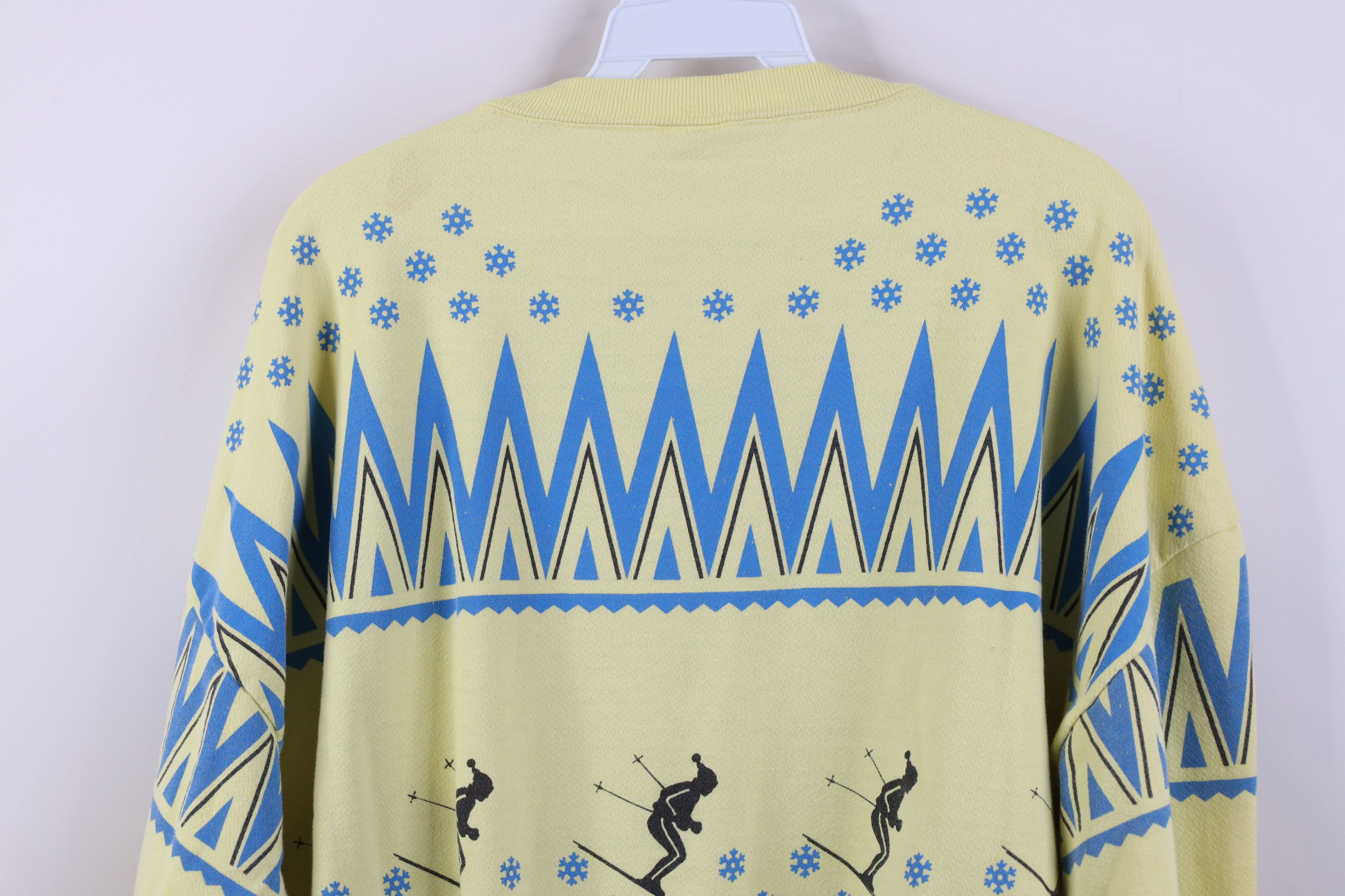 Vintage Vintage 80s Streetwear Skiing All Over Print Sweatshirt USA Size ONE SIZE - 12 Thumbnail