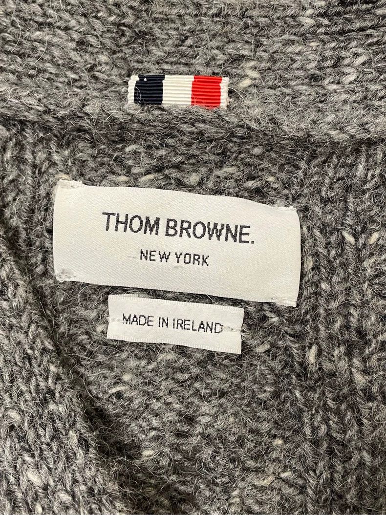 Thom Browne Thom browne Gray four-striped wool Mohai cardigan sweater 2 Size US S / EU 44-46 / 1 - 5 Thumbnail