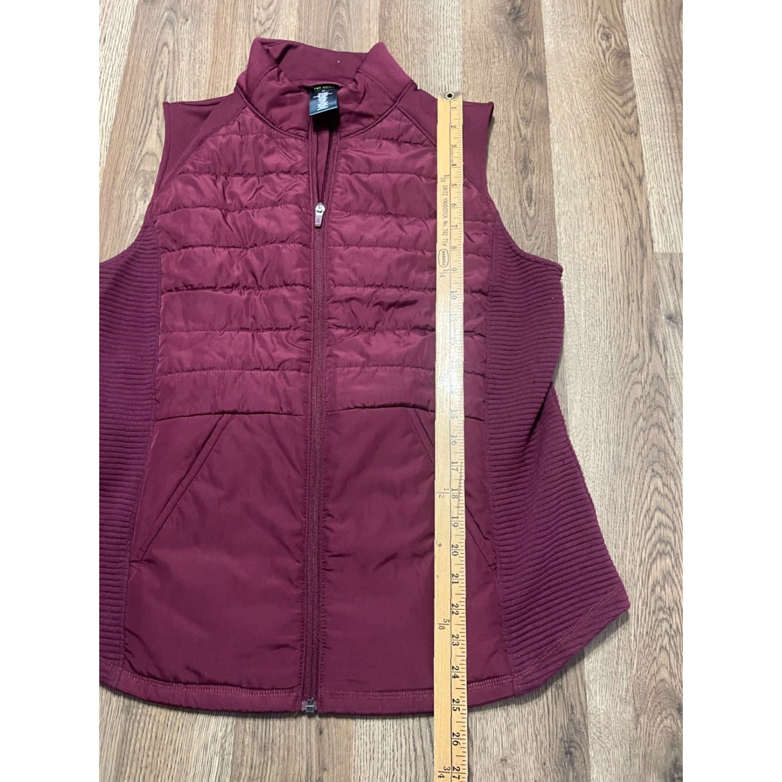 Tek Gear Tek Gear Jacket Womens XL Burgundy Full Zip Sleeveless Vest Quilted Size XL / US 12-14 / IT 48-50 - 7 Thumbnail