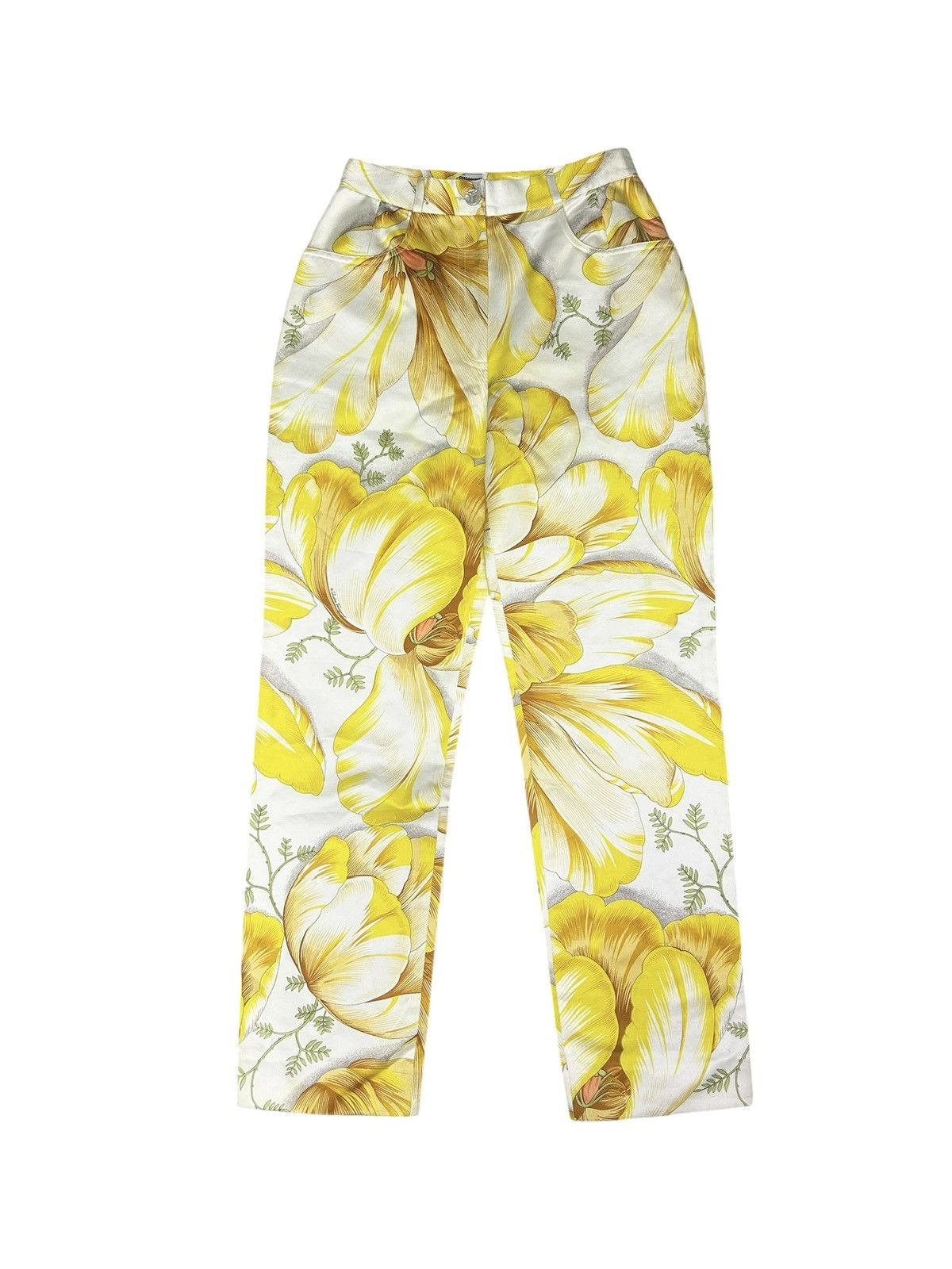 Salvatore Ferragamo 90s Floral Trousers Size 28" / US 6 / IT 42 - 1 Thumbnail