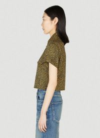 Saint Laurent Paris o1la1rc1a0425 725760 Leopard-Print Cropped Shirt in Leopard Size S / US 4 / IT 40 - 4 Thumbnail