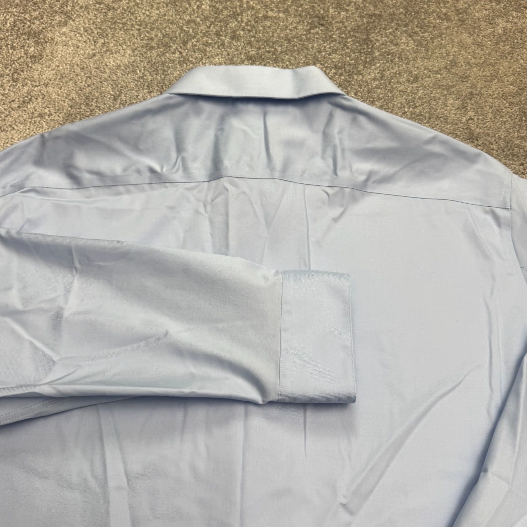 Kenneth Cole KENNETH COLE Performance Stretch Non-Iron Dress Shirt 3XL Blue Business Casual Mens Size 48R - 4 Thumbnail