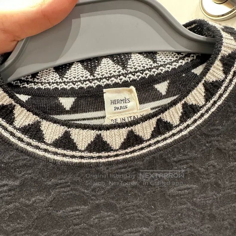 Hermes Hermes Black and white color block sweater Size XXS / US 00 / IT 34 - 3 Thumbnail