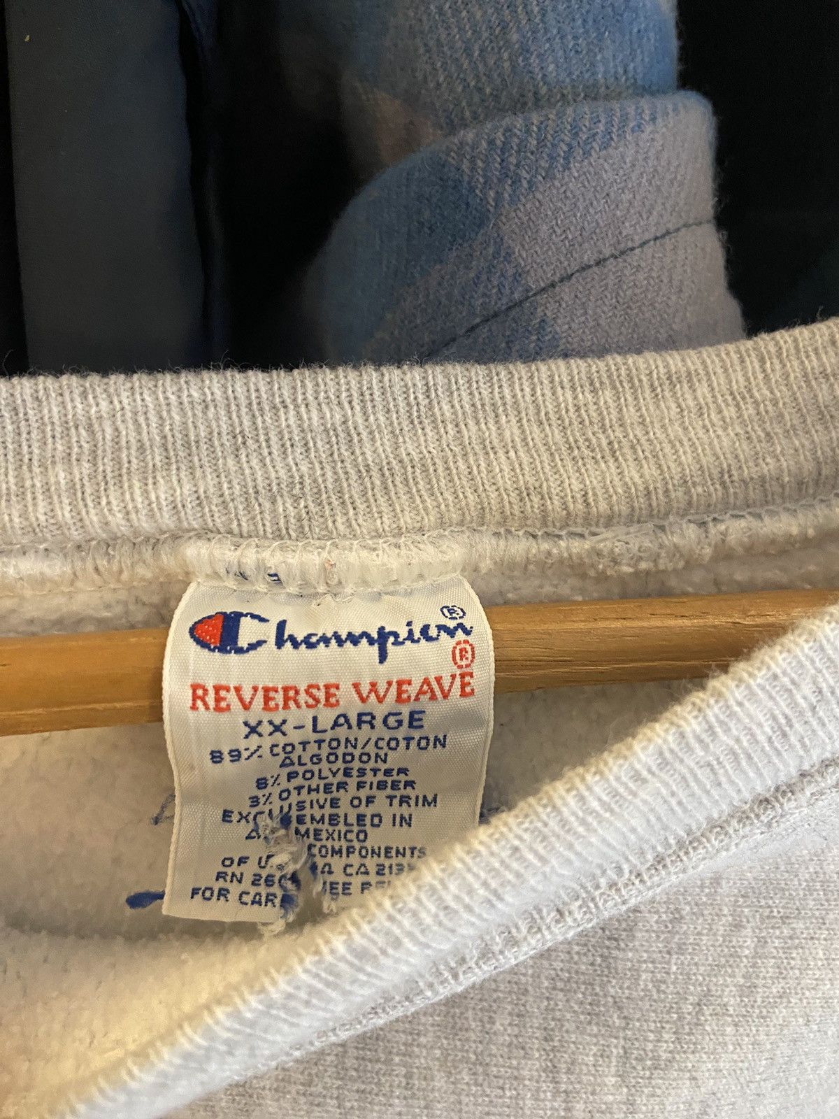 Champion × Vintage Vintage 90s Champion Reverse Weave Blank Crewneck Sweatshirt Size US XXL / EU 58 / 5 - 3 Thumbnail