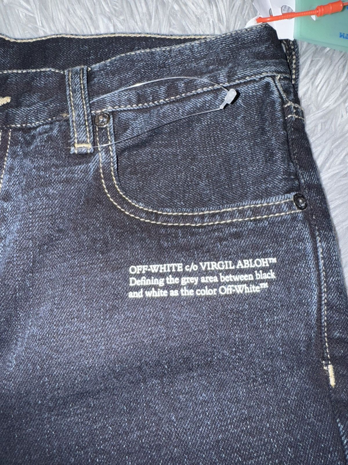 Off-White dark indigo printed jeans Size US 29 - 2 Thumbnail